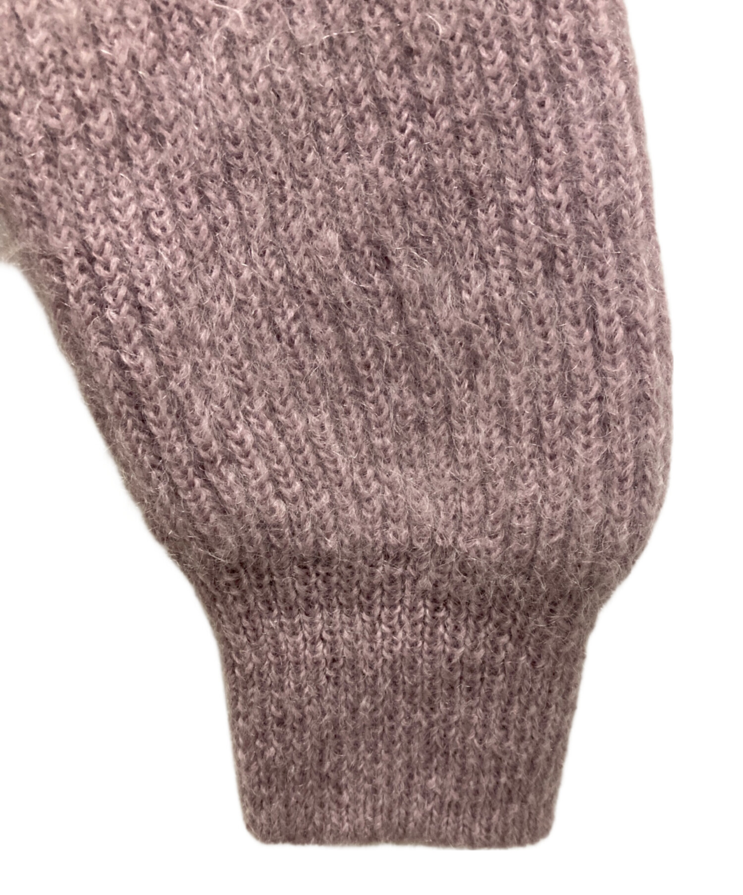 【美品】BATONER（バトナー）モヘアニット くすみピンク 日本製 BATONER - バトナー ピュアモヘア カーディガン ピンク 1 ゆったり