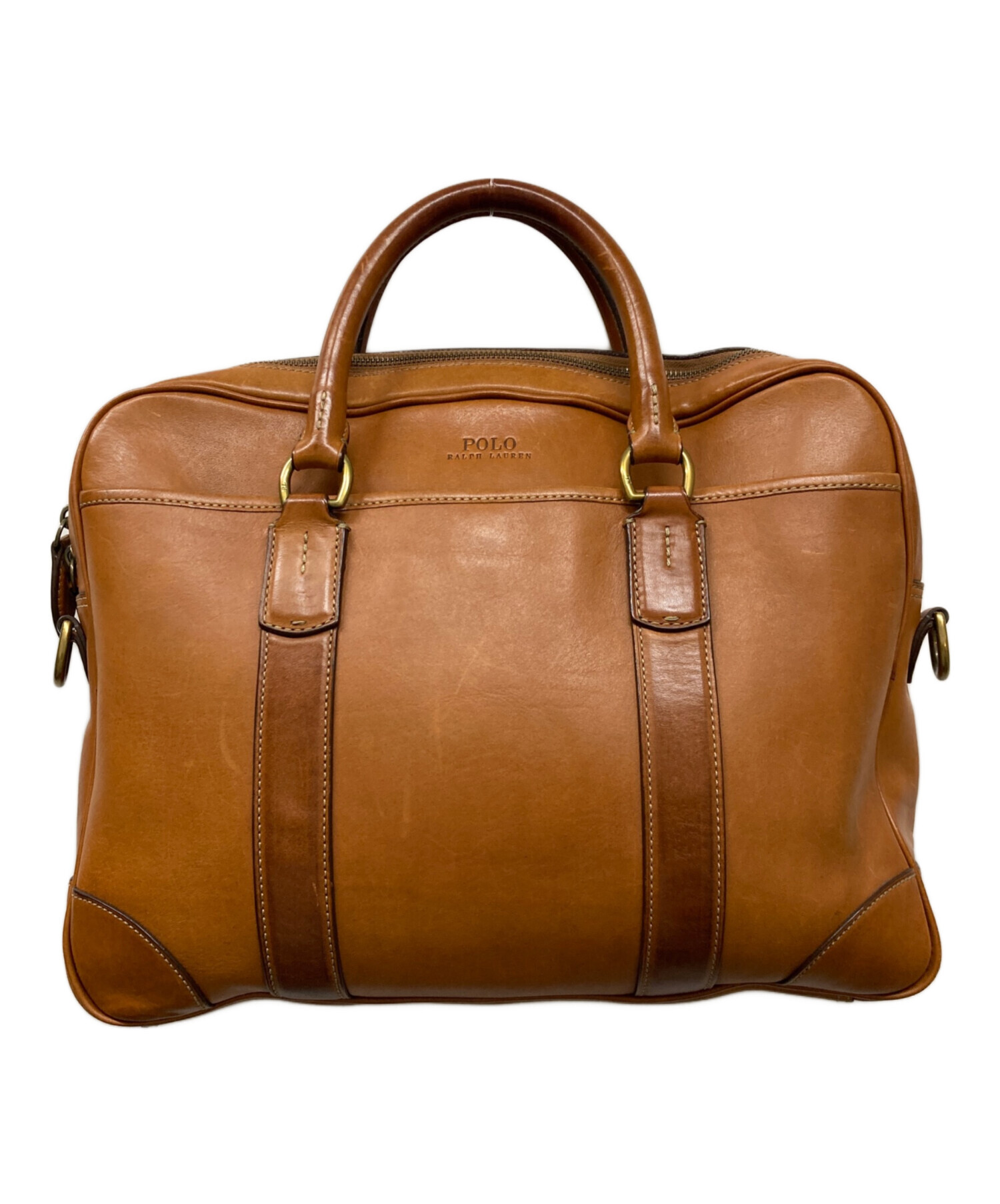 極美品 ポロラルフローレン オールレザー ビジネスバッグ 2way ブラウン 極美品 ポロラルフローレン オールレザー ビジネスバッグ 2way