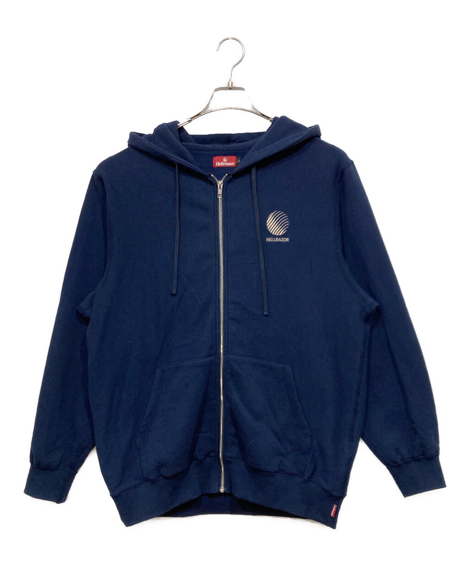 中古・古着通販】HELLRAZOR (ヘルレイザー) ジップパーカー ネイビー