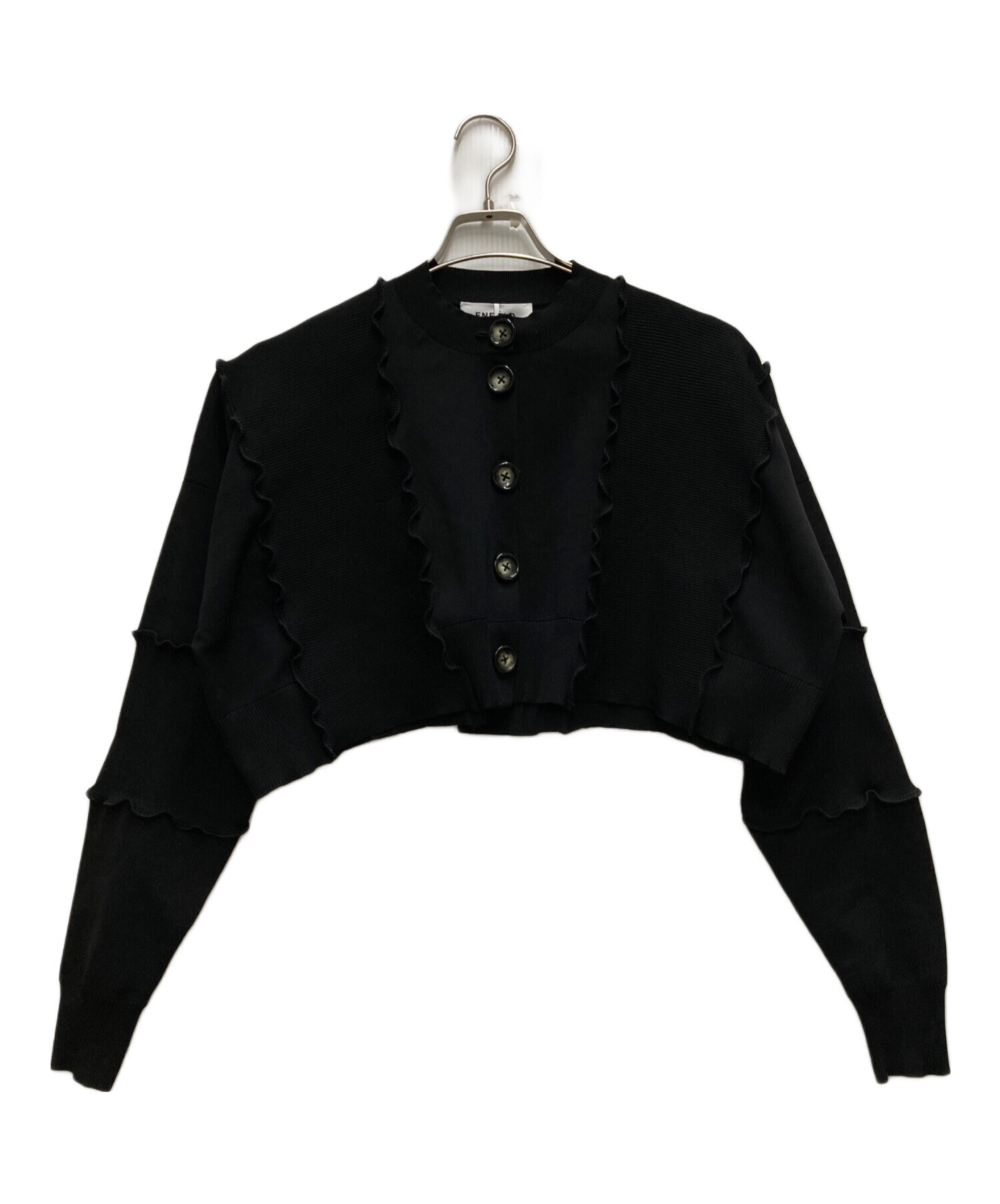 中古・古着通販】ENFOLD (エンフォルド) WAVE CARDIGAN ブラック