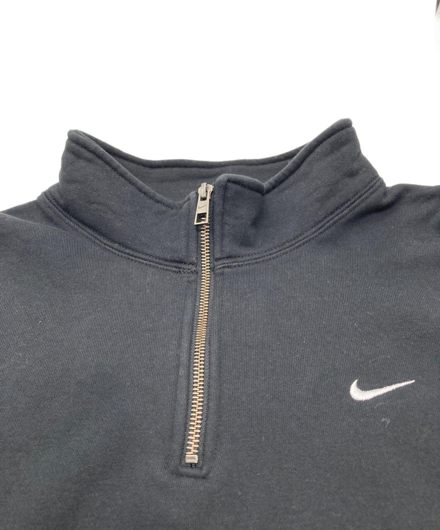 中古・古着通販】NIKE (ナイキ) ハーフジップスウェット ブラック 
