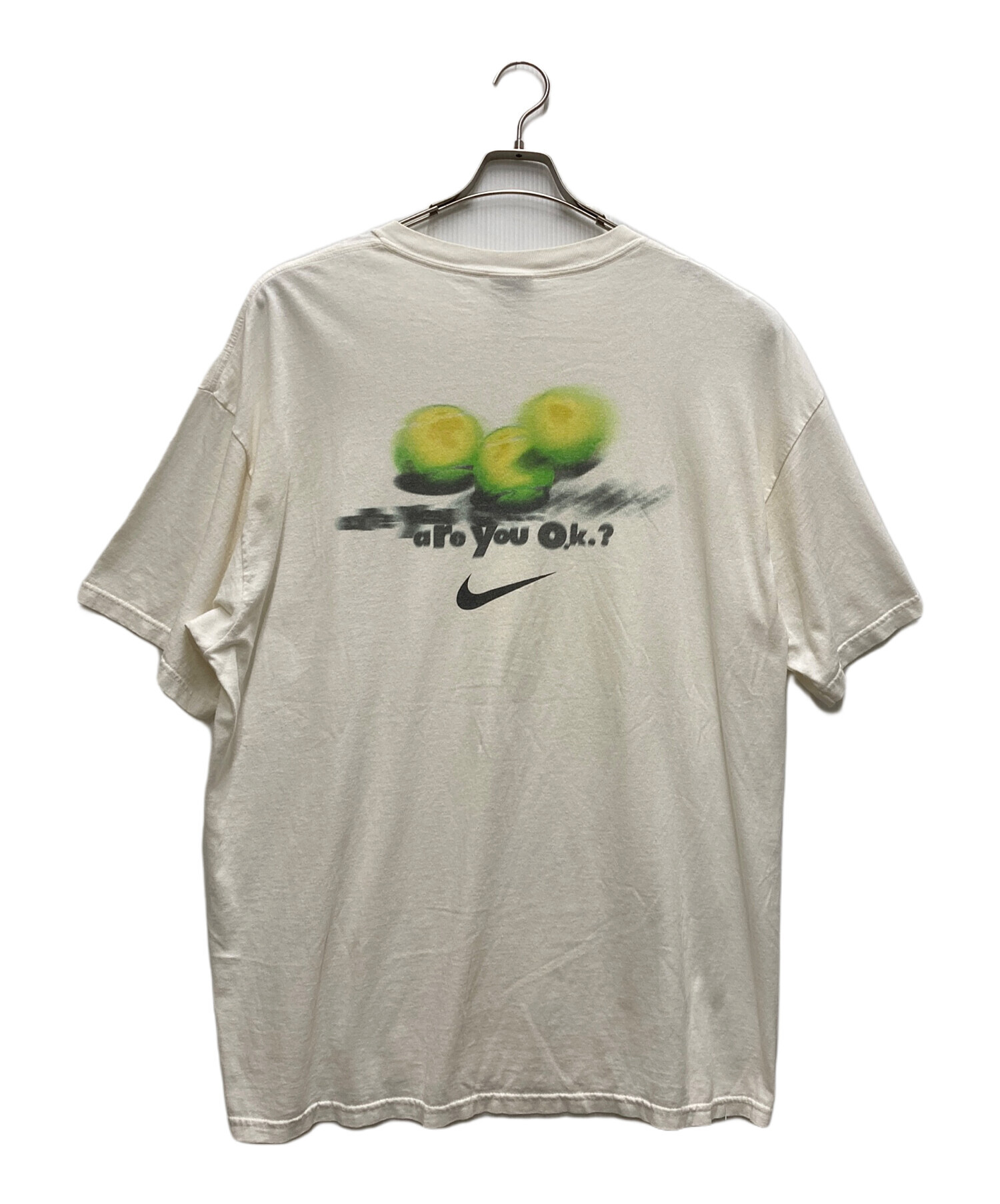 中古・古着通販】NIKE (ナイキ) テニスプリントTシャツ ホワイト