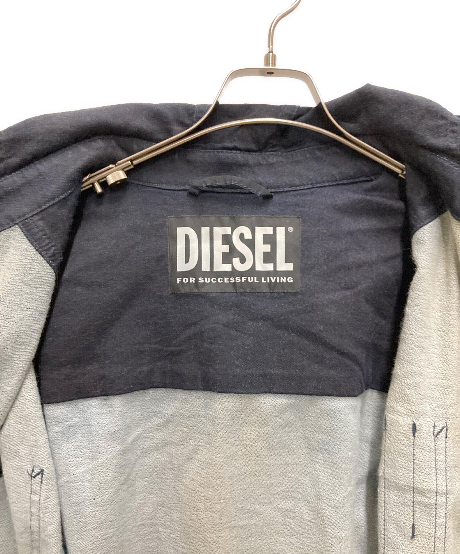中古・古着通販】DIESEL (ディーゼル) ナイロンコンビデニムフード 中古・古着通販】DIESEL (ディーゼル) ナイロンコンビデニムフード