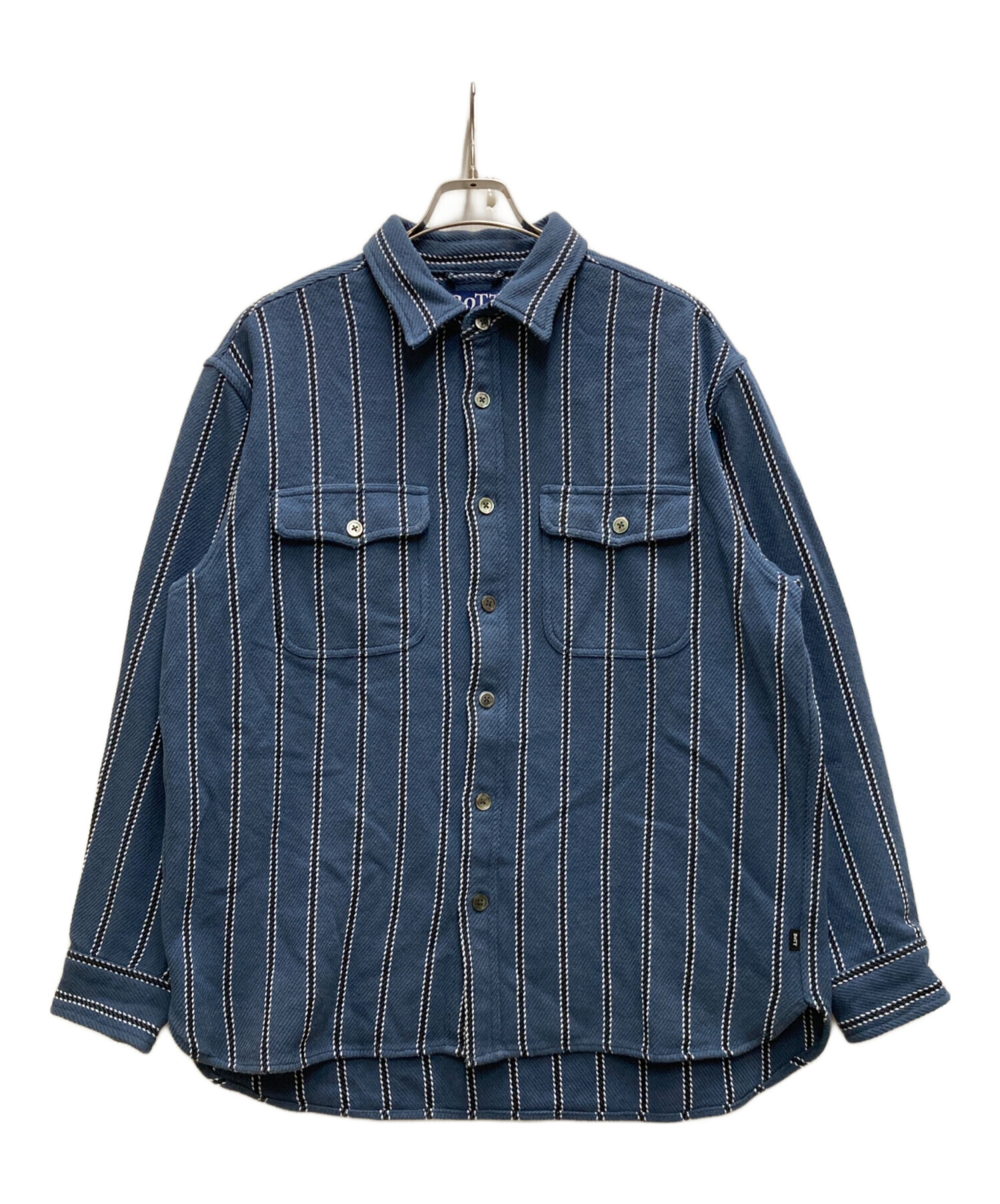 中古・古着通販】BoTT (ボット) ストライプシャツジャケット ブルー