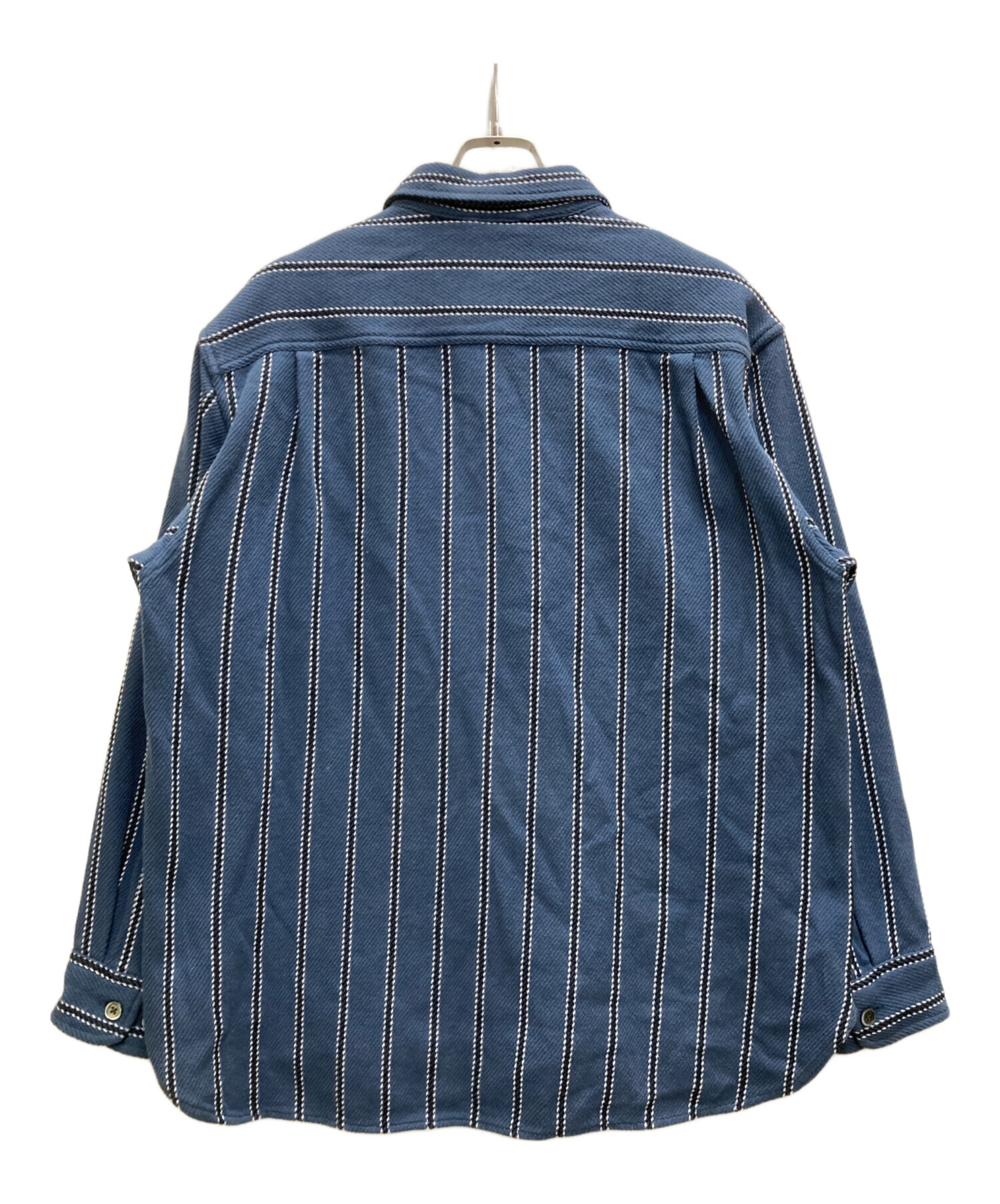 中古・古着通販】BoTT (ボット) ストライプシャツジャケット ブルー