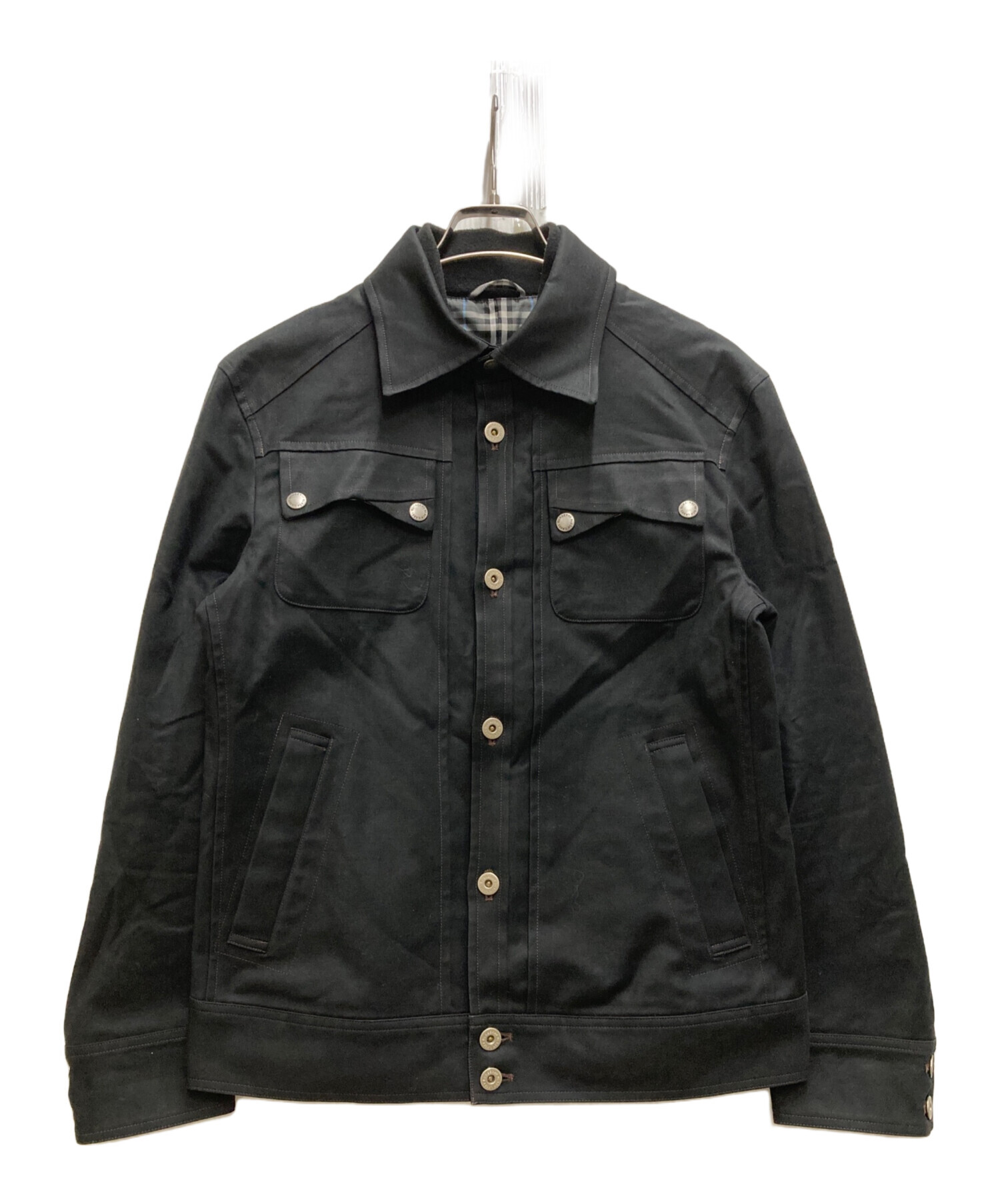 バーバリーブラックレーベル　ジップアップ　ベロア　ジャケット　ブルゾン　Mサイズ バーバリーブラックレーベルジップアップベロアジャケット