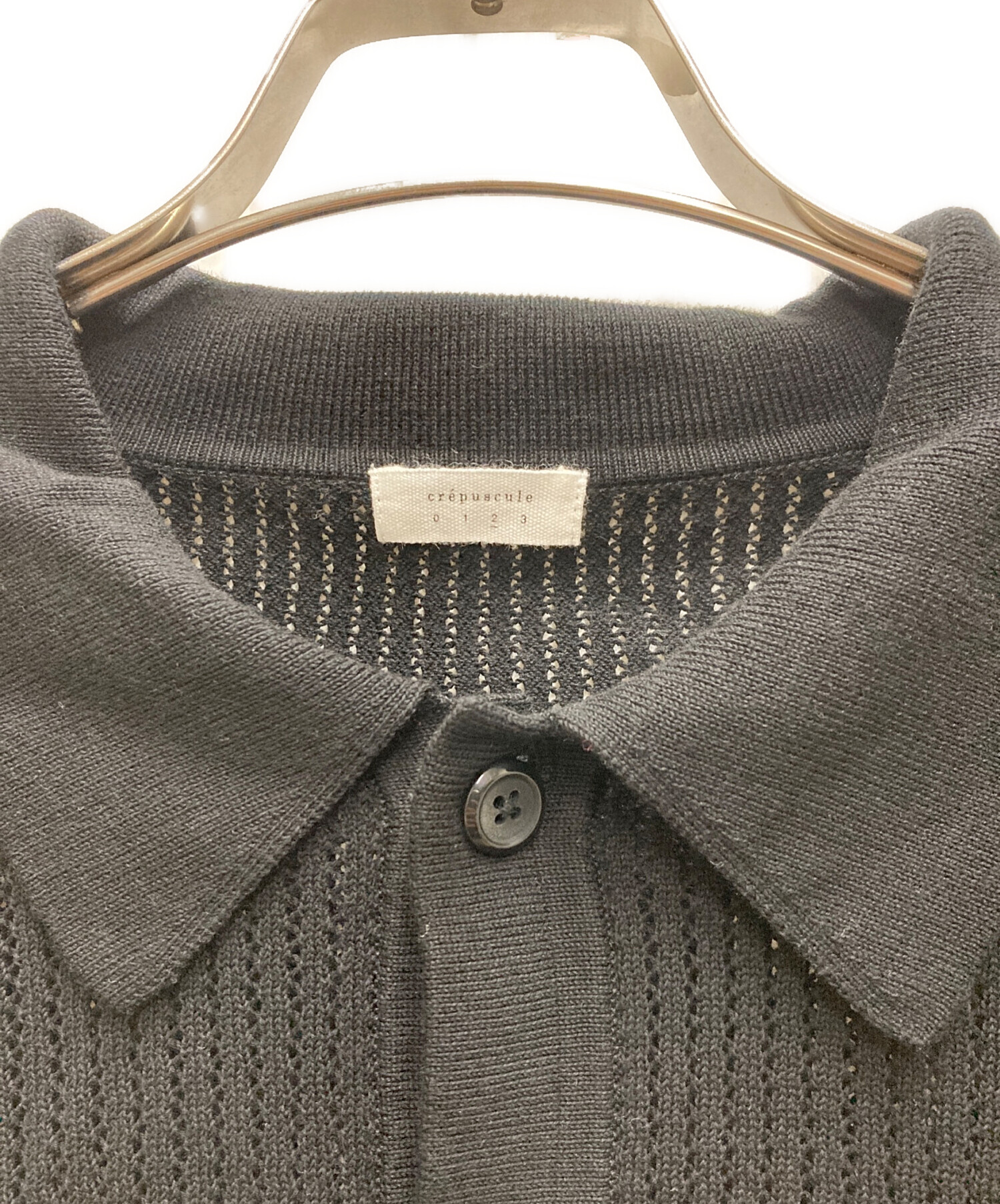 中古・古着通販】crepuscule (クレプスキュール) Stripe Mesh Knit