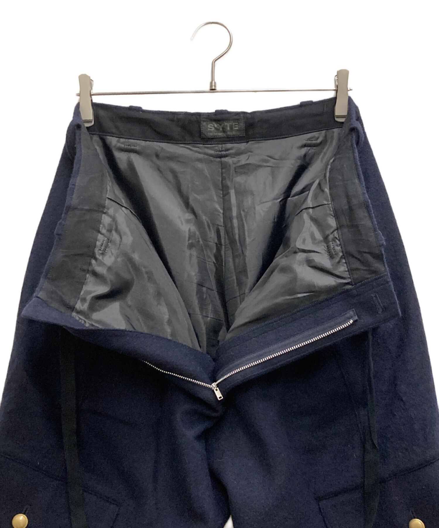 中古・古着通販】s'yte (サイト) WOOL BEAVER HEM BELT MILITARY PANTS