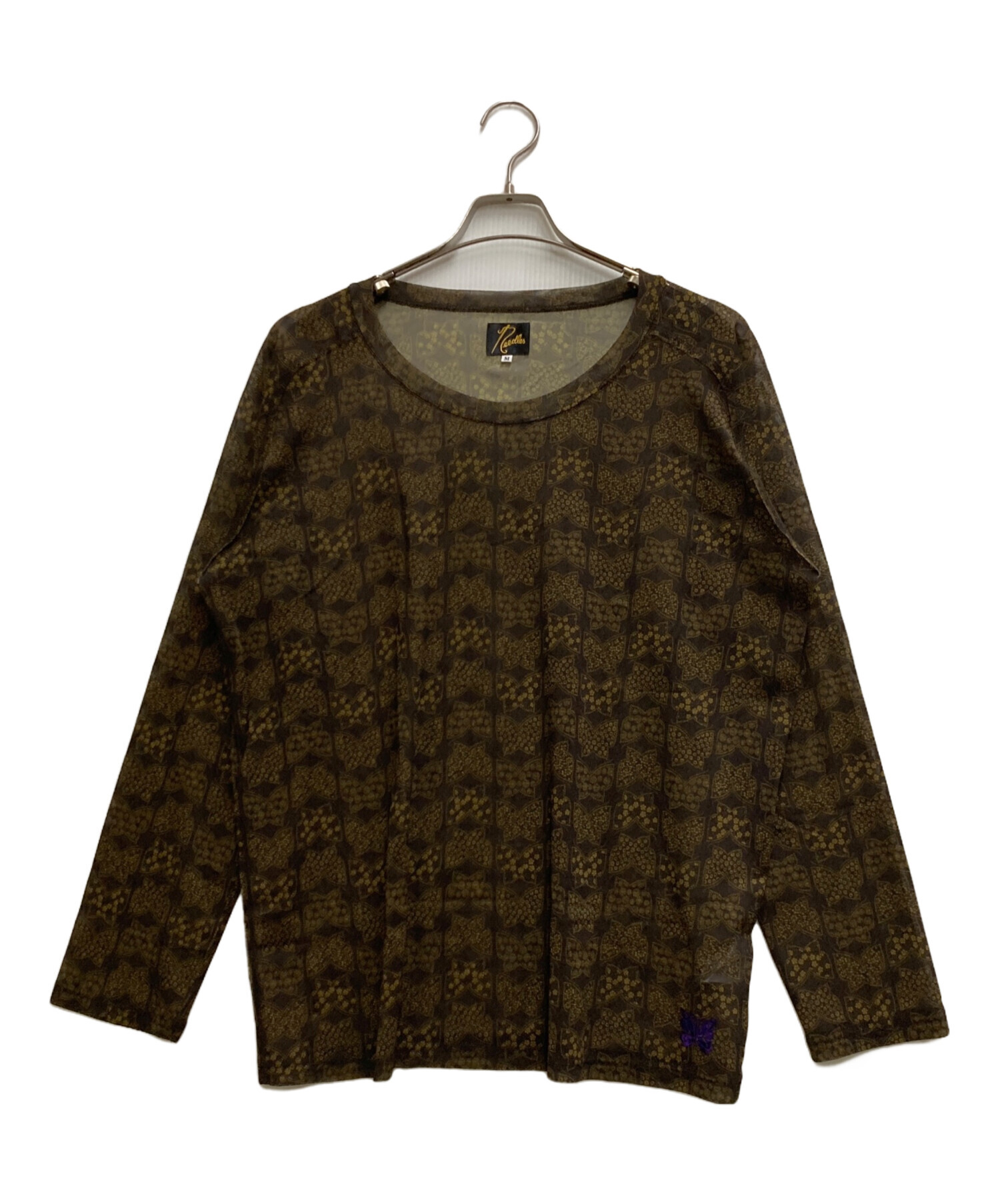 中古・古着通販】Needles (ニードルズ) シースルーカットソー ブラウン 