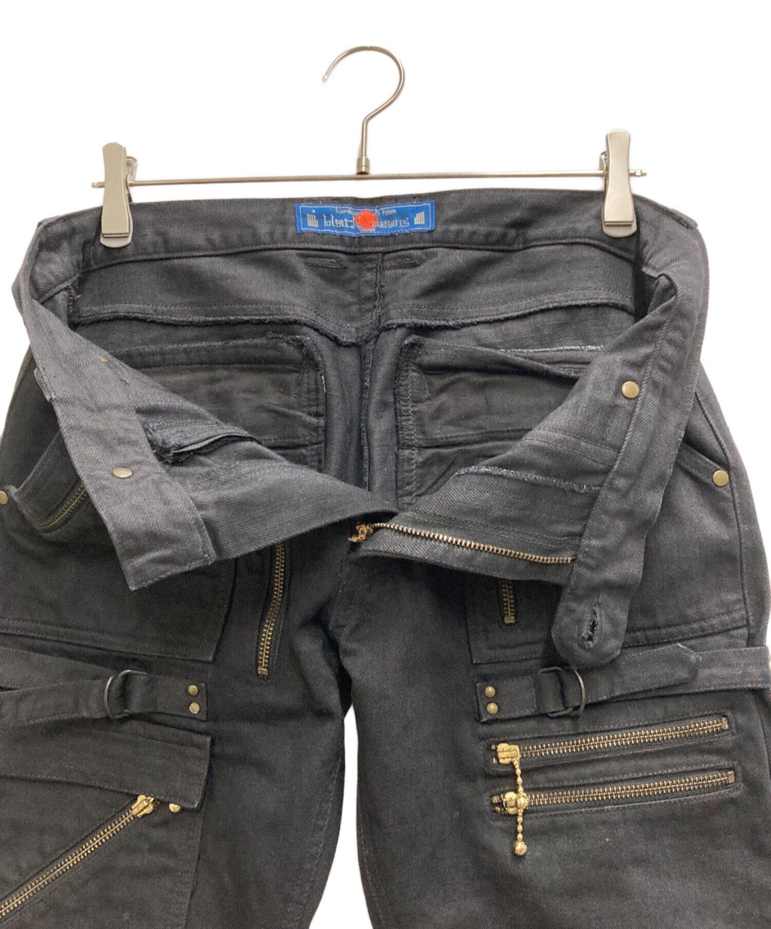 black means ブラックミーンズ ボンテージ ジップパンツ ストライプ 中古・古着通販】blackmeans (ブラックミーンズ) ボンテージ