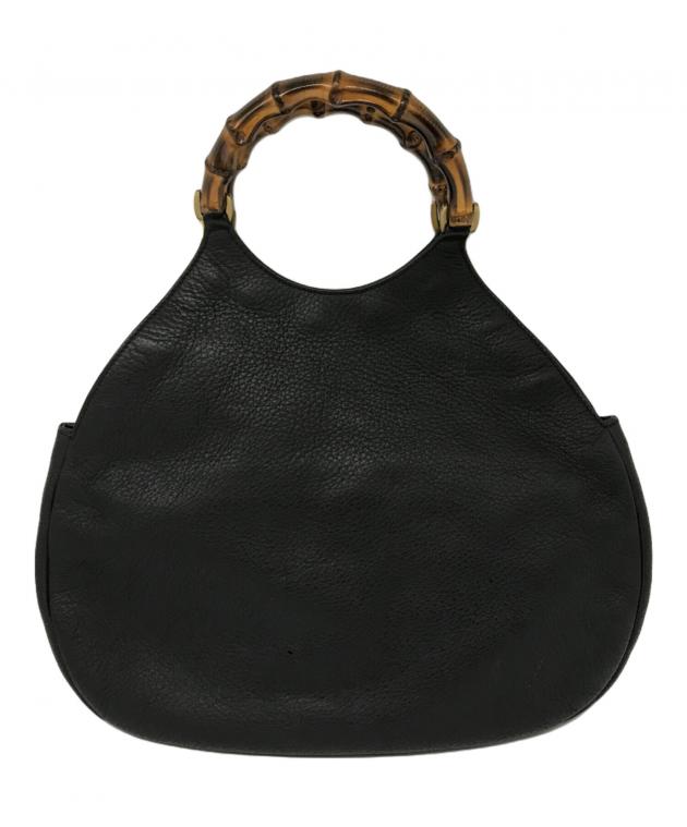 中古・古着通販】GUCCI (グッチ) レザートートバッグ ブラック