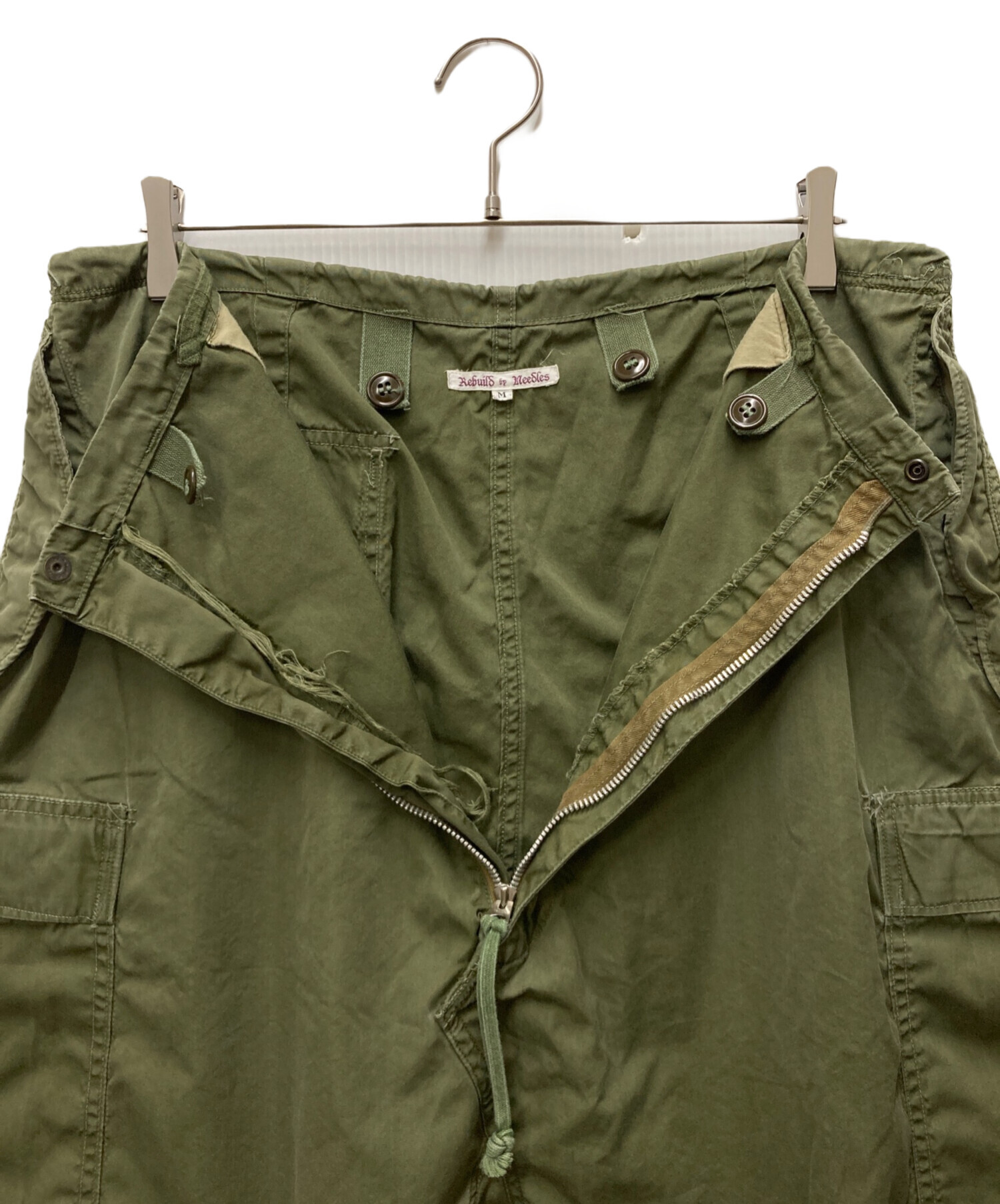 [リビルドバイニ－ドルズ] 再構築 サルエルカーゴパンツ S カーキ 日本製 中古・古着通販】Rebuild by Needles (リビルドバイニードルス) 再構築
