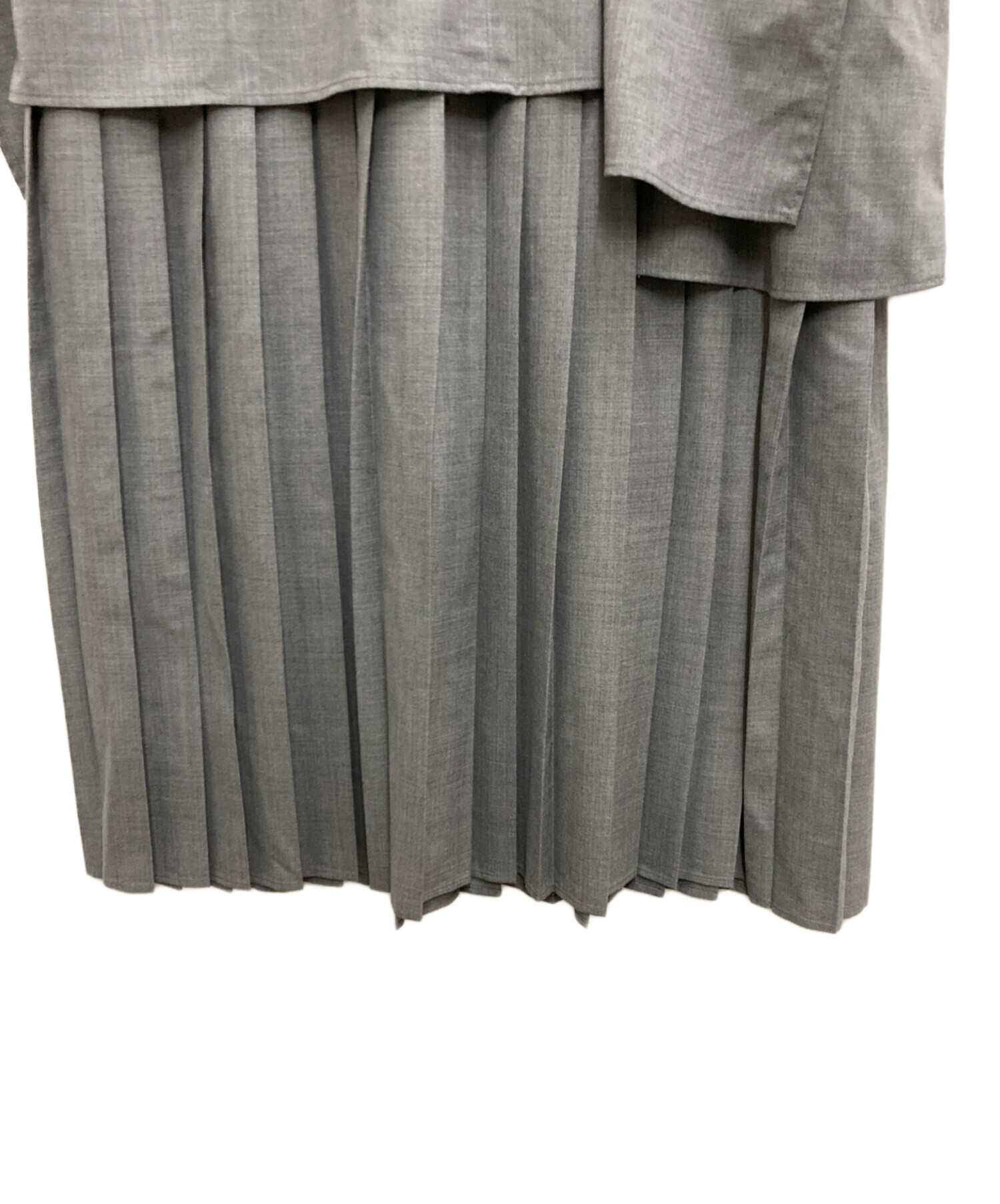 ENFOLD SQUARE DRAPE DRESS BLACK サイズ36 中古・古着通販】ENFOLD (エンフォルド) SQUARE DRAPE DRESS グレー