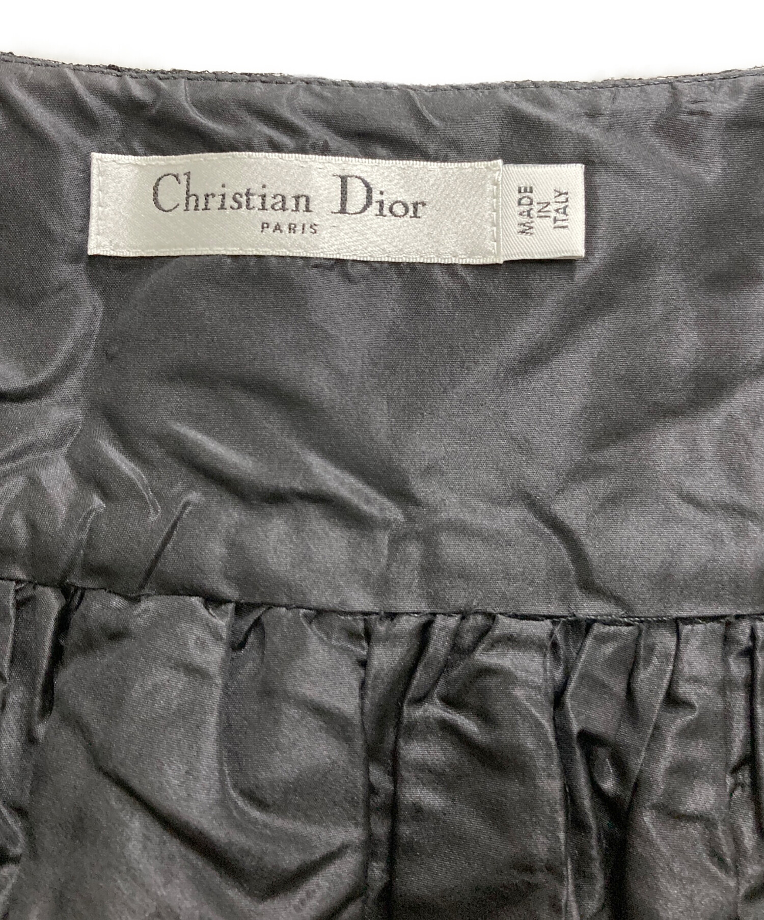 Christian Diorブラック フレアスカート レース裾 中古・古着通販】Christian Dior (クリスチャン ディオール) レース