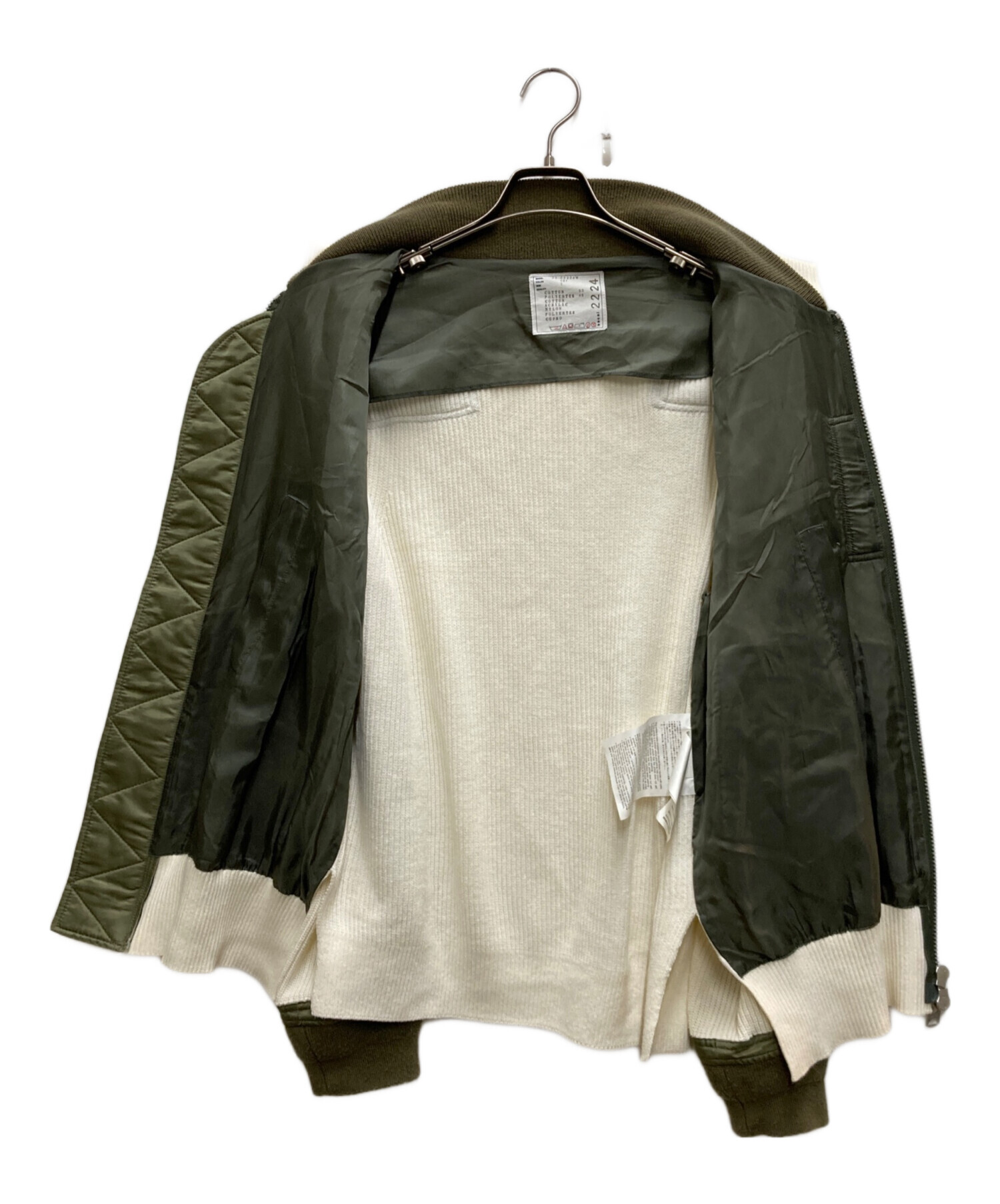 Sacai MA-1ジャケット 24-07083 サイズ3 色535 中古・古着通販】sacai (サカイ) MA-1ジャケット ブラック