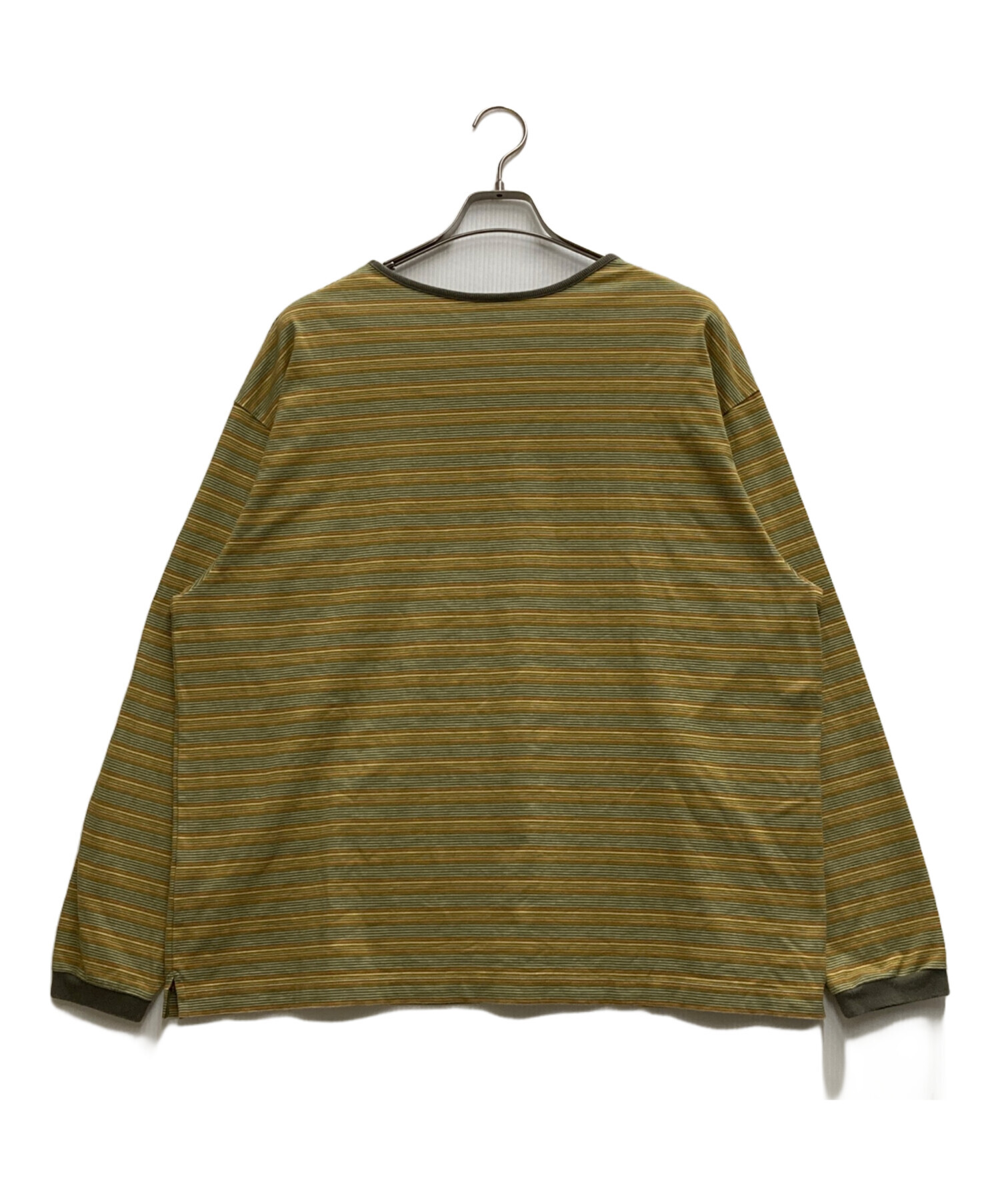 【美品・袋付】PWA STRIPED PIPING L/S TEE M 中古・古着通販】PWA (プア) STRIPED PIPING L/S TEE オレンジ×カーキ