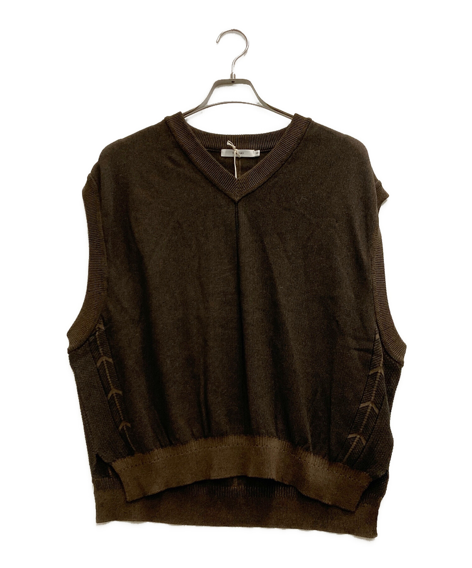 中古・古着通販】YASHIKI (ヤシキ) Yozora V-neck Vest ブラウン 
