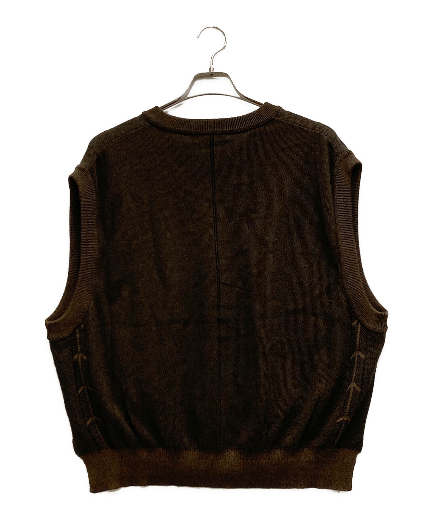 中古・古着通販】YASHIKI (ヤシキ) Yozora V-neck Vest ブラウン 