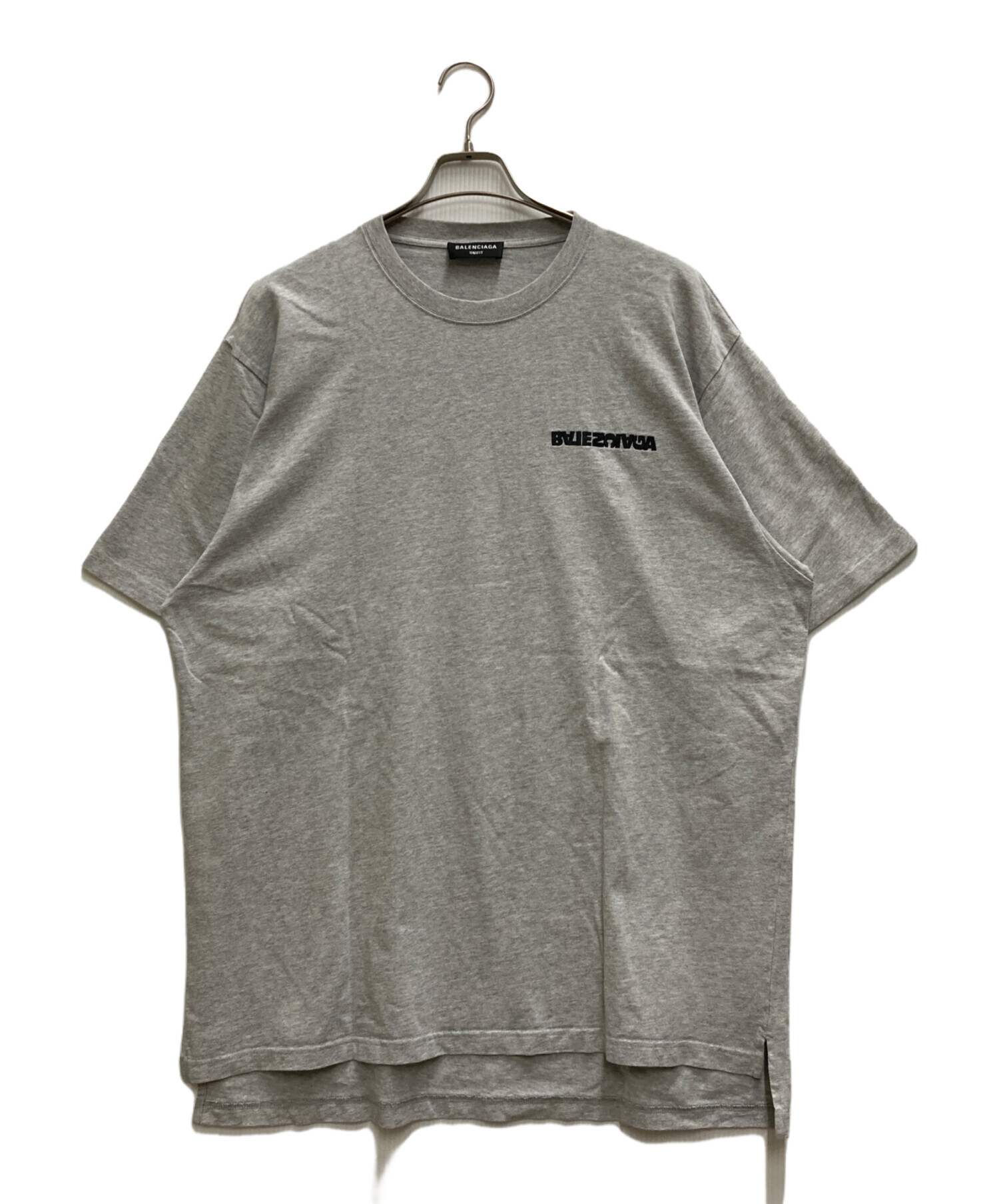 バレンシアガTシャツ グレーロゴプリント