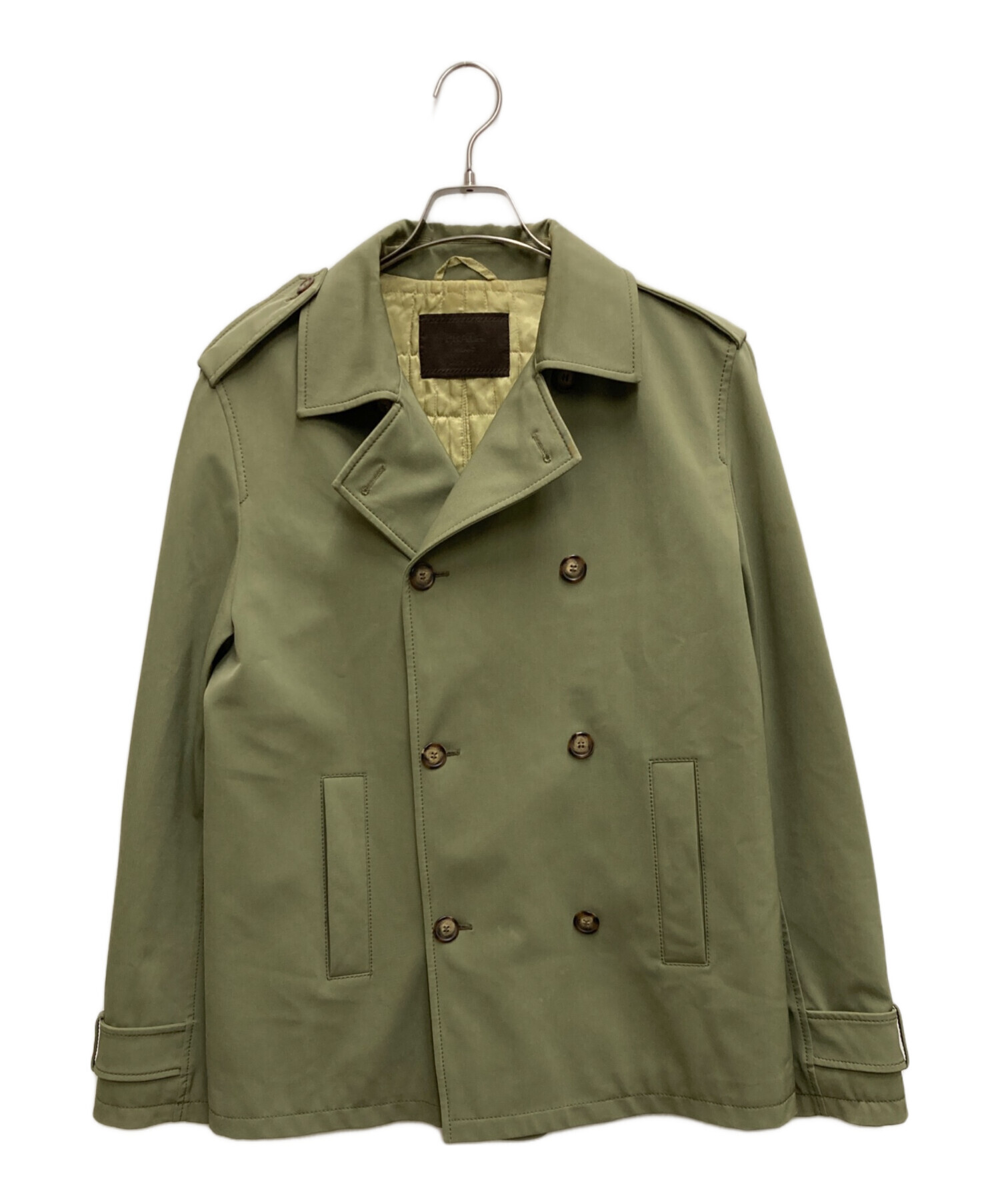 中古・古着通販】PRADA (プラダ) ショートトレンチコート オリーブ 