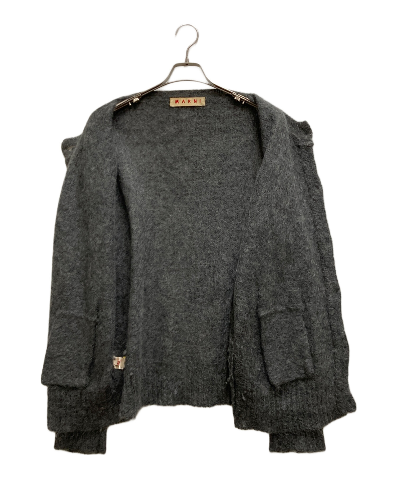中古・古着通販】MARNI (マルニ) モヘア丸首カーディガン グレー