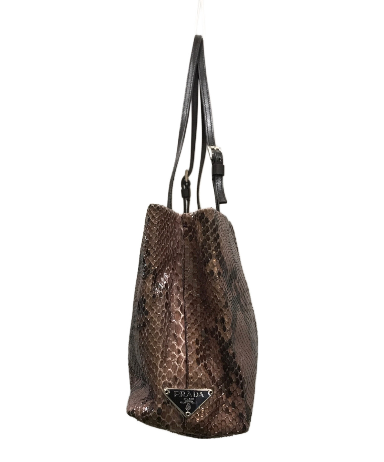 中古・古着通販】PRADA (プラダ) パイソンハンドバッグ パープル 