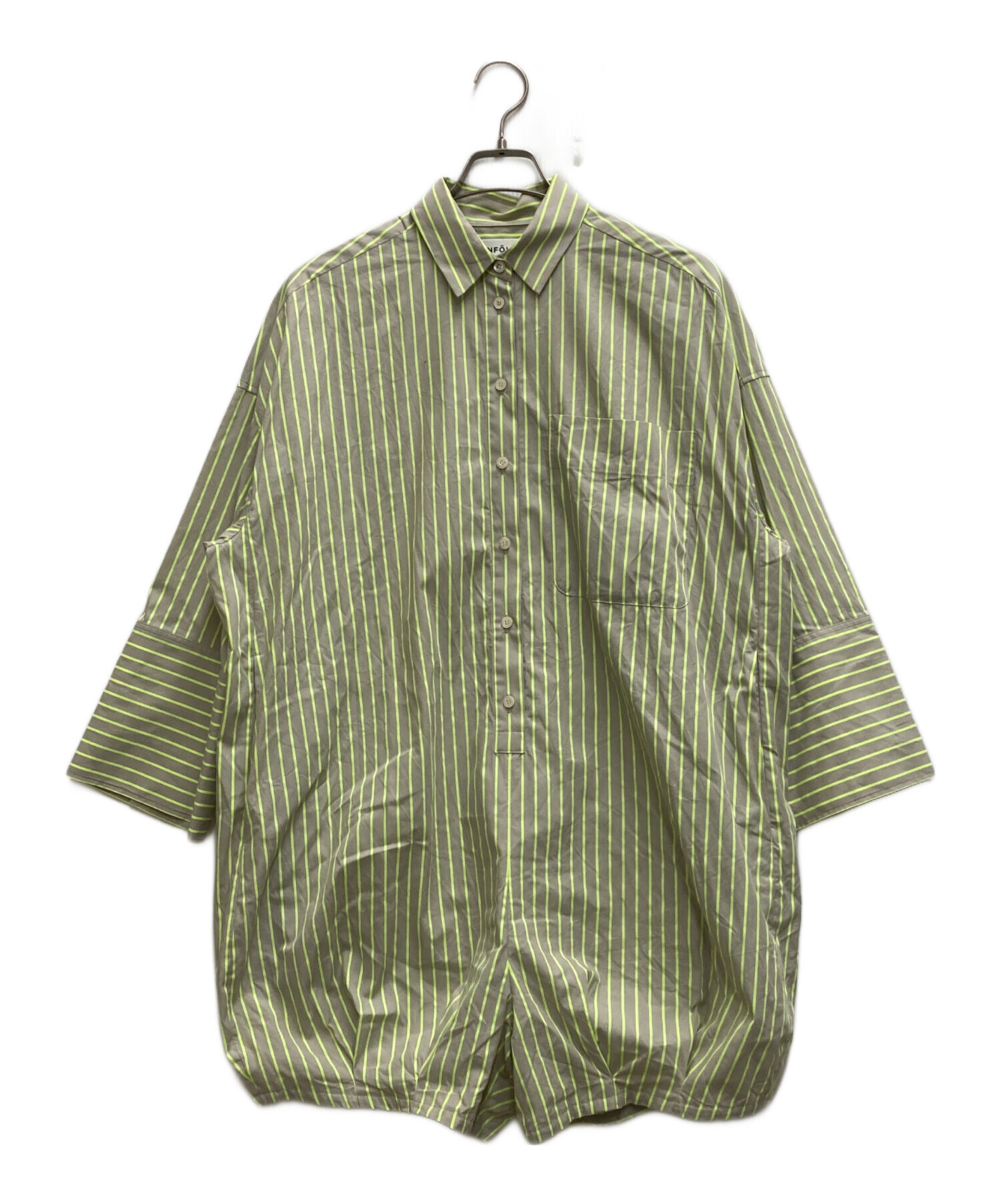 enfold ENFOLD Neon Stripeシャツロンパース enfold ENFOLD Neon