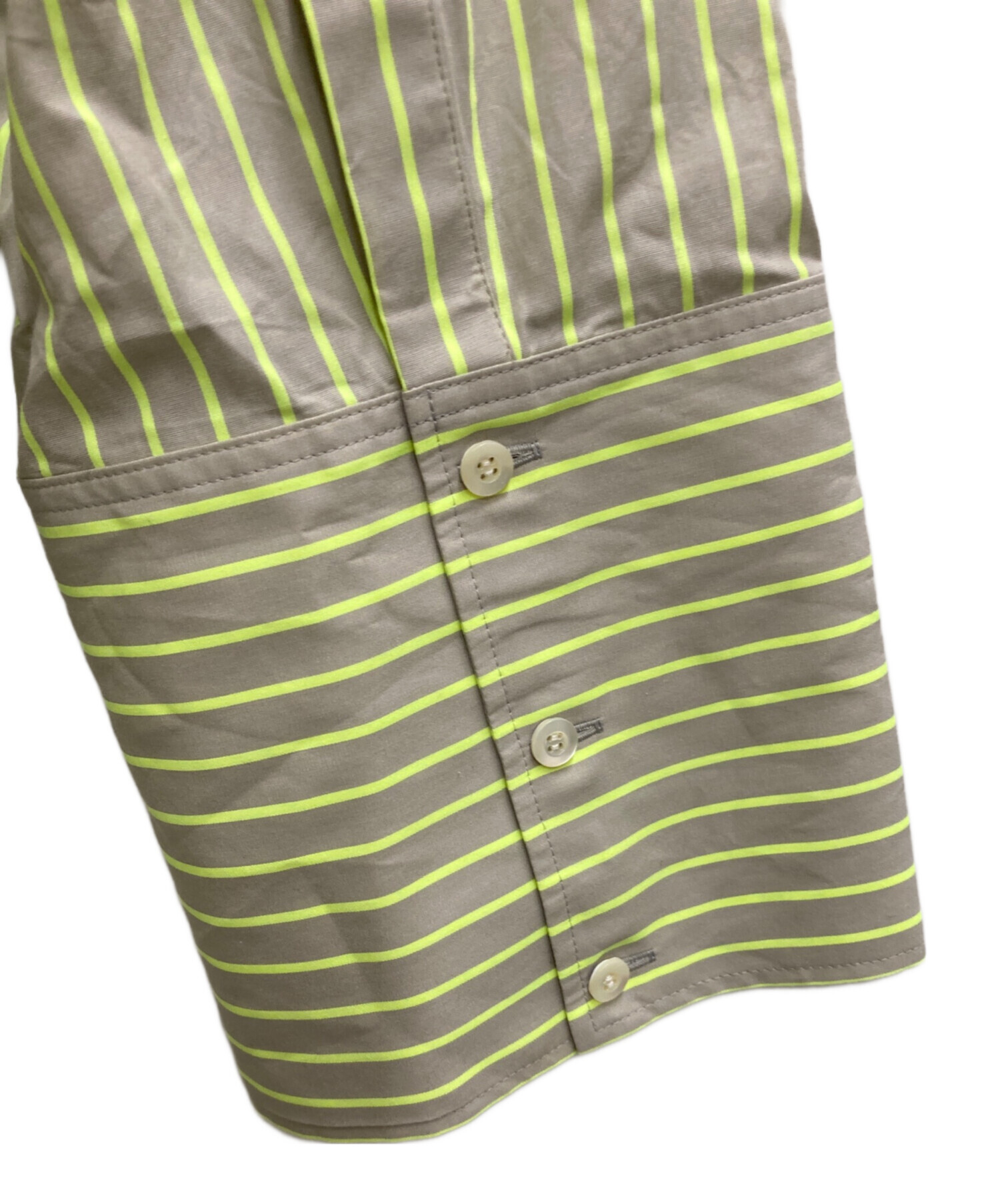中古・古着通販】ENFOLD (エンフォルド) Neon Stripeシャツロンパース 