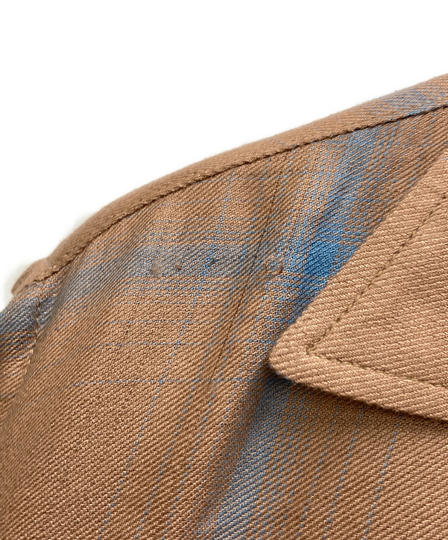 中古・古着通販】YOKE (ヨーク) RAYON WOOL PLAID OPEN COLLAR SHIRT