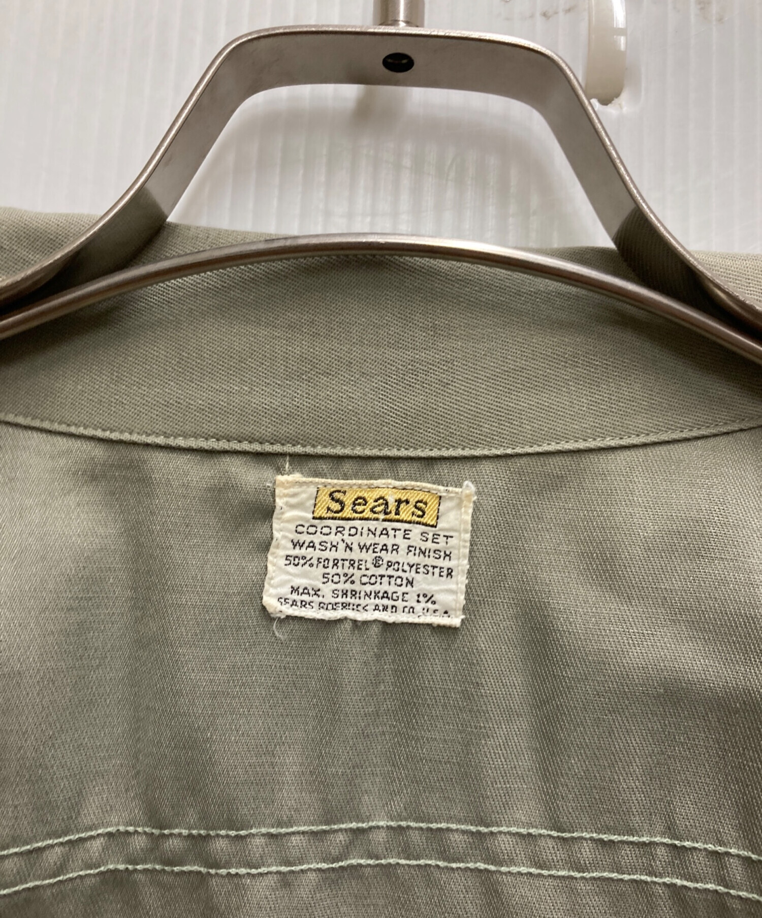 ニ*キ様 60s SEARS グレー コットンワークシャツ マチ付き チノクロス ニ*キ様 60s SEARS グレー コットンワークシャツ マチ付き チノクロス
