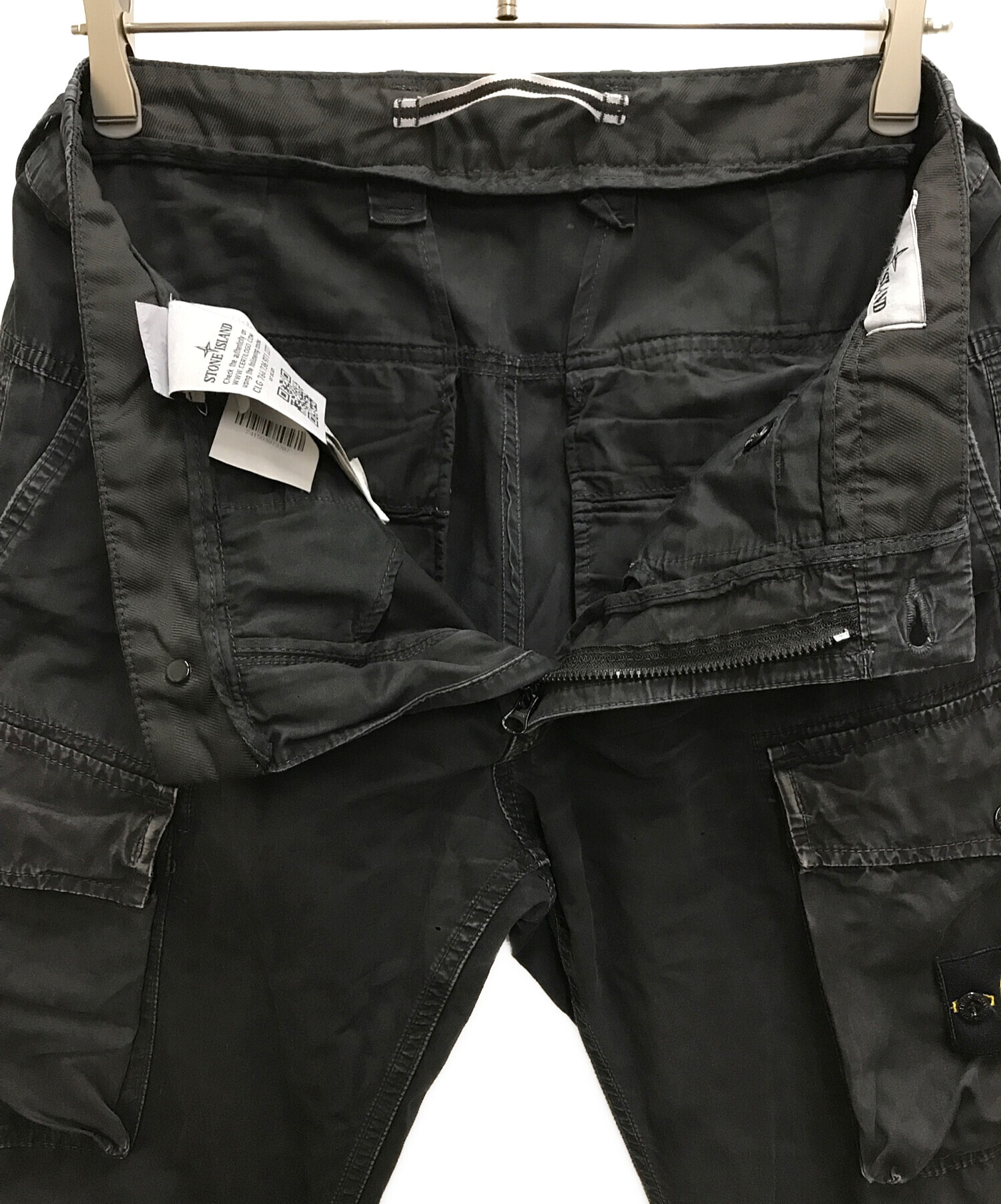 ストーンアイランド カーゴパンツ ブラック　W30 中古・古着通販】STONE ISLAND (ストーンアイランド) GARMENT DYE