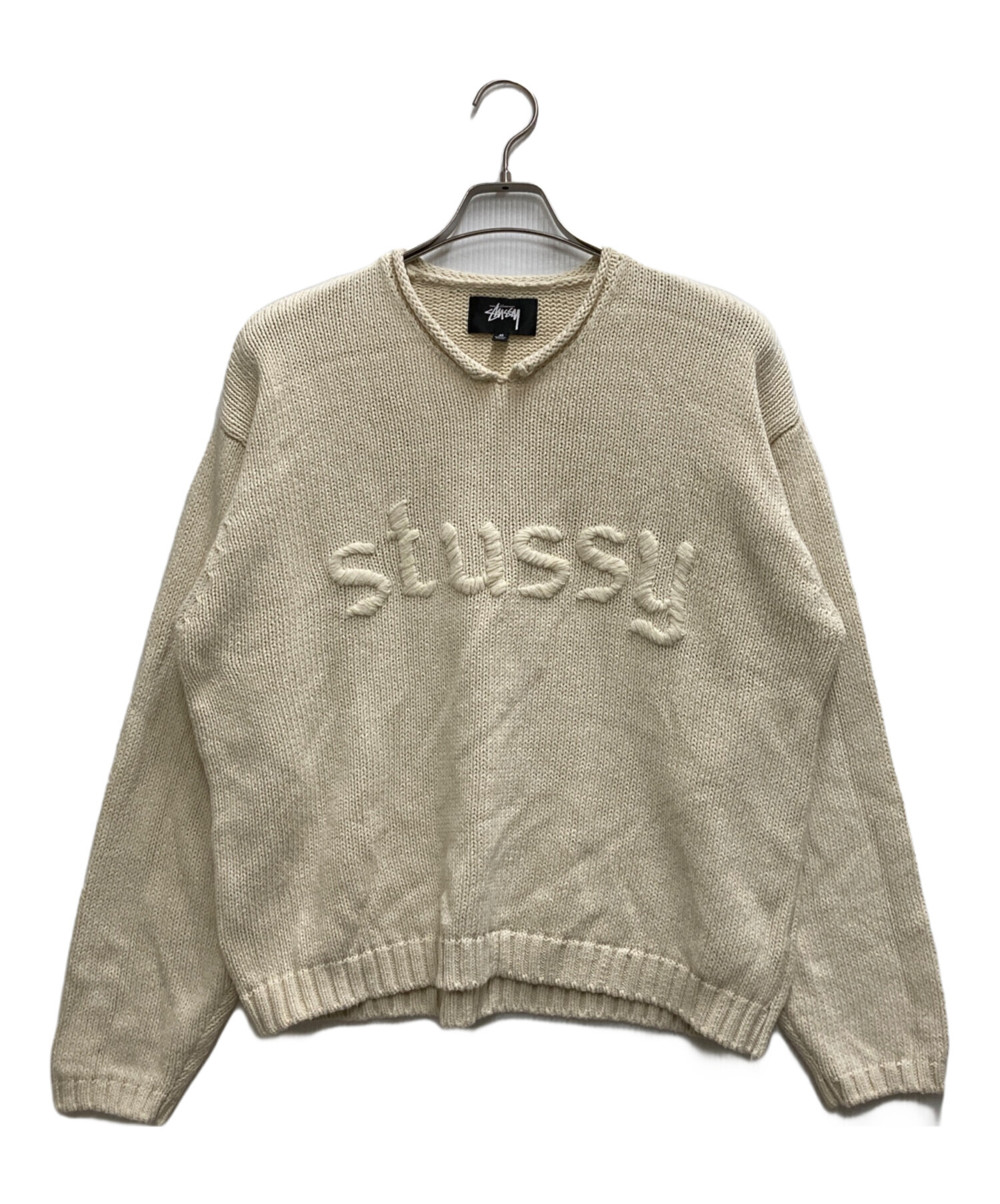 中古・古着通販】stussy (ステューシー) EMBROIDERED V-NECK LOGO