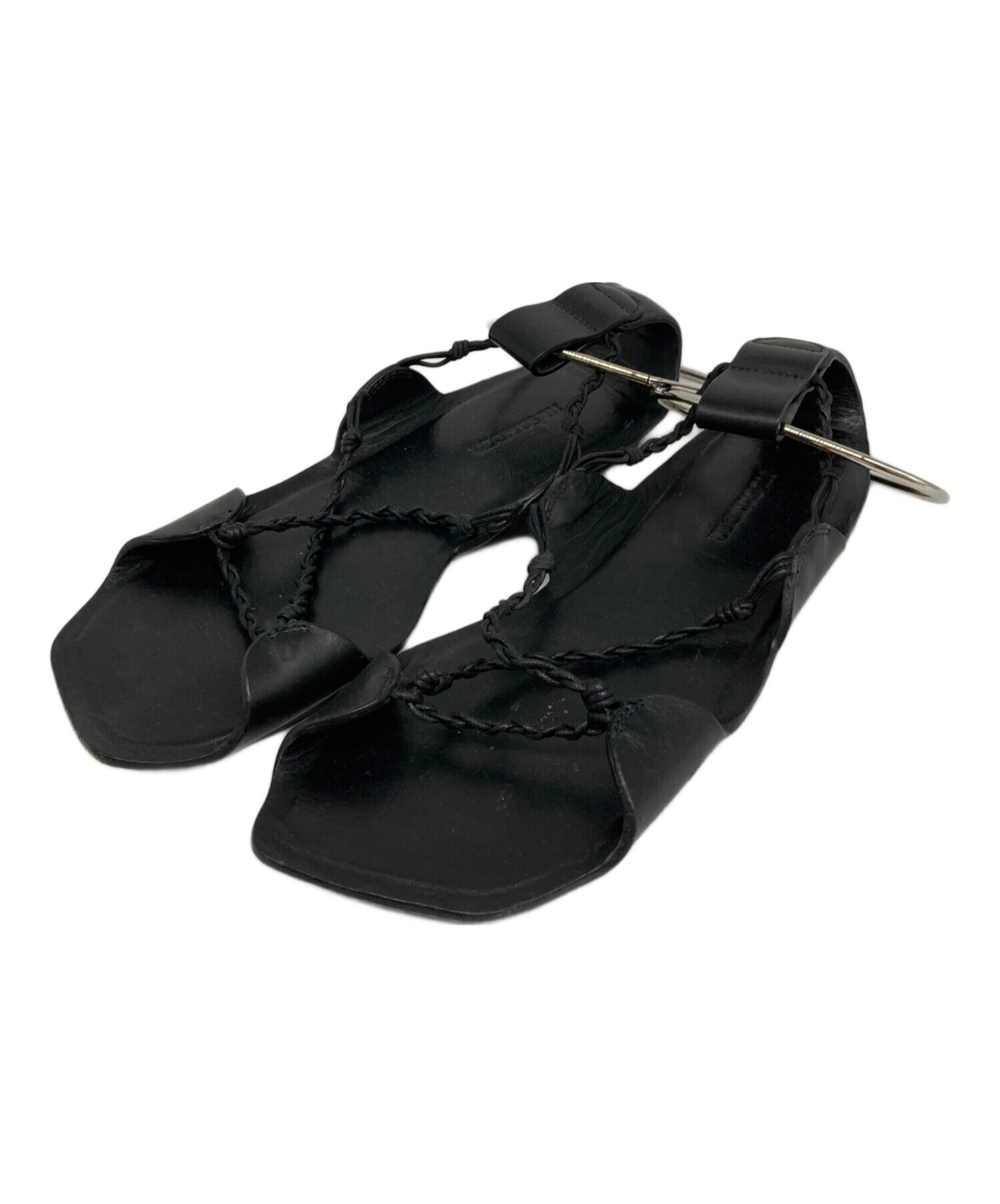 BOX　JIL SANDER ブラックフラットサンダル JIL SANDER ジルサンダー フラットサンダル BOX JIL SANDER ブラック