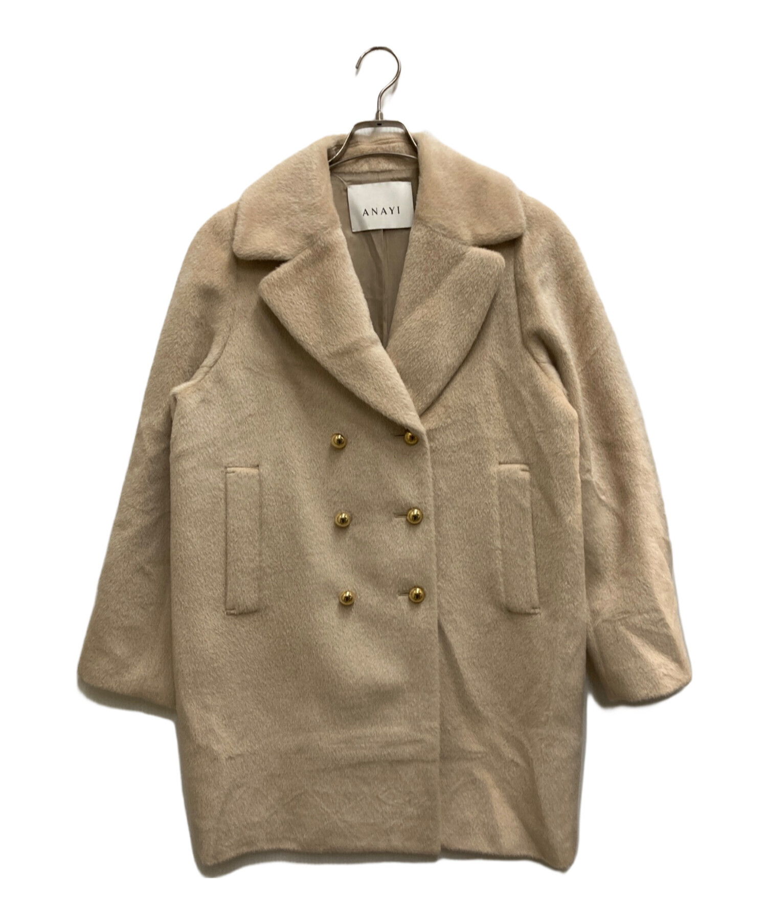 中古・古着通販】ANAYI (アナイ) アルパカシャギーピーコート ベージュ