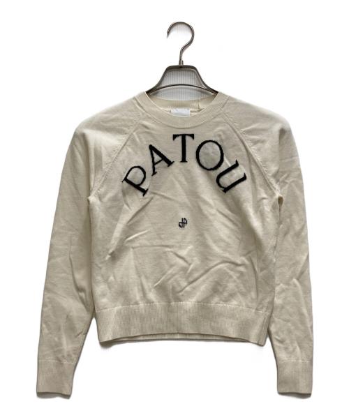 中古・古着通販】patou (パトゥ) ロゴ刺繍ニット アイボリー サイズ:S