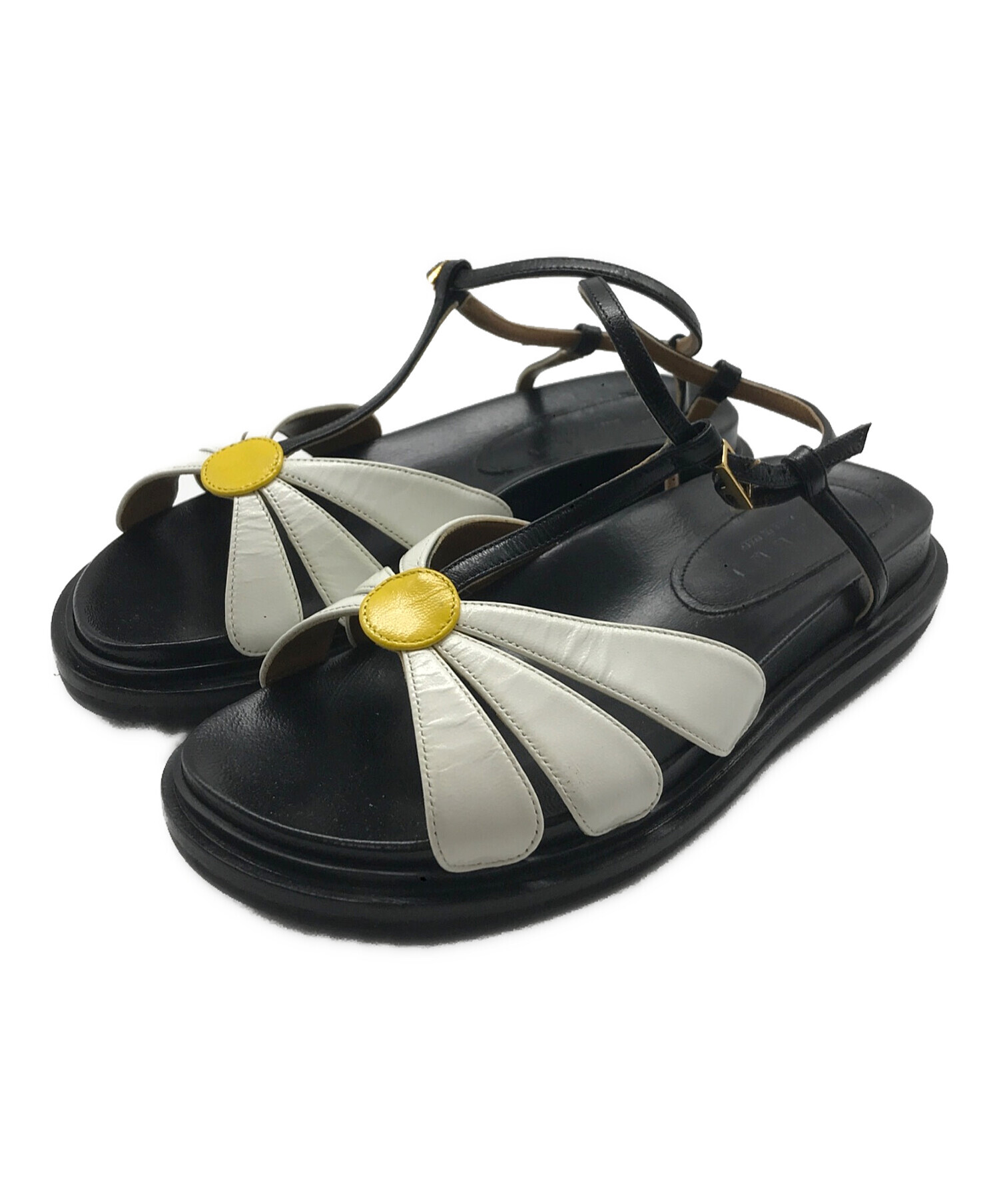 【Lupin3様】MARNI サンダル 中古・古着通販】MARNI (マルニ) フラワーサンダル ブラック サイズ:35