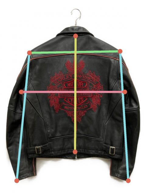 AYYI レザー ジャケット ビンテージ 古着 ハーレー ダビッドソン 刺繍 レア 刺繍 ハーレーダビッドソン 刺繍 レザージャケット