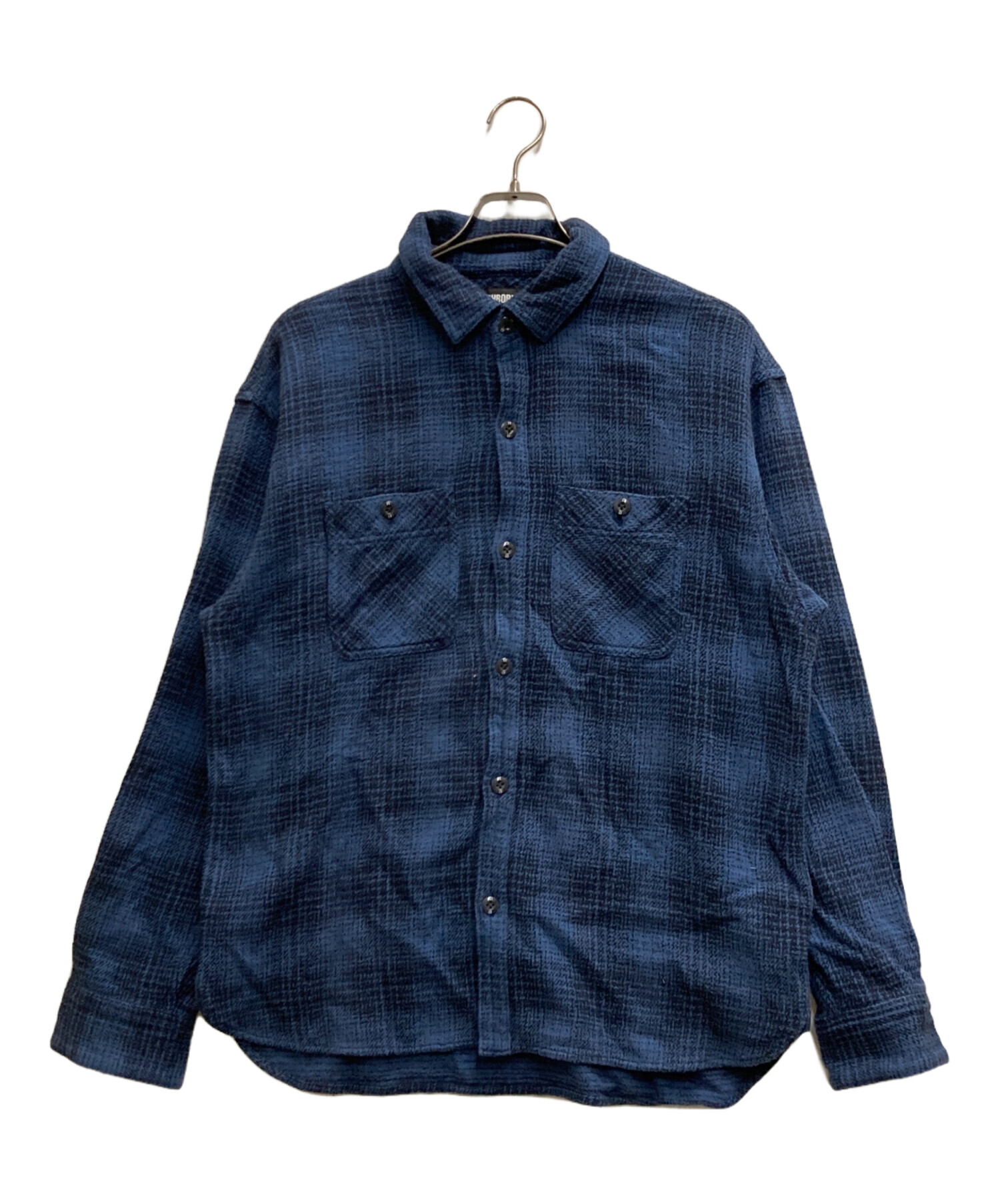 古着 ネイバーフッド チェックヘビーネルシャツ マチネル 青 L オンブレ 古着 ネイバーフッド チェックヘビーネルシャツ 青 L オンブレ