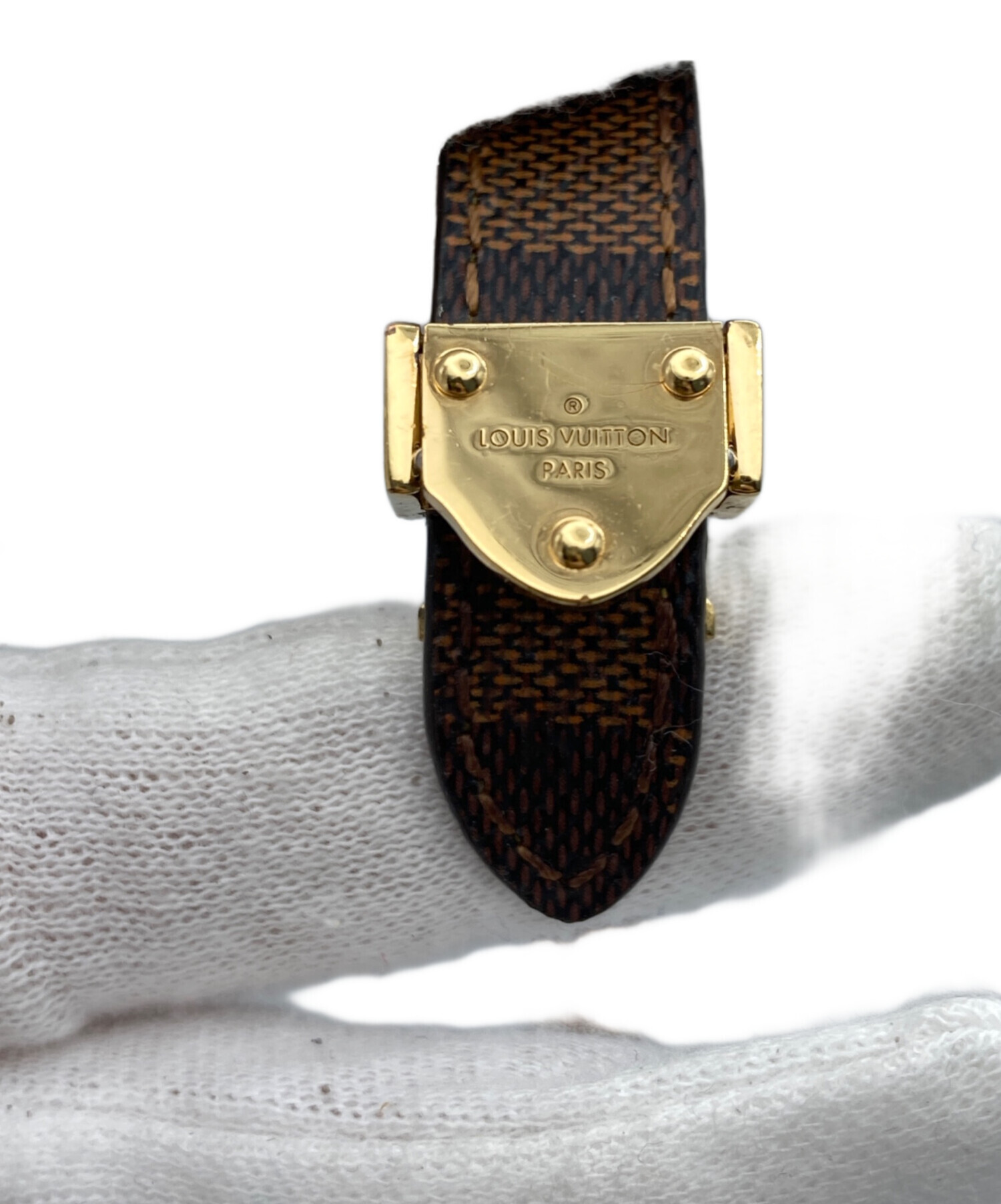 LOUIS VUITTON ブラウンレザー ブレスレット 中古・古着通販】LOUIS VUITTON (ルイ ヴィトン) レザーブレスレット