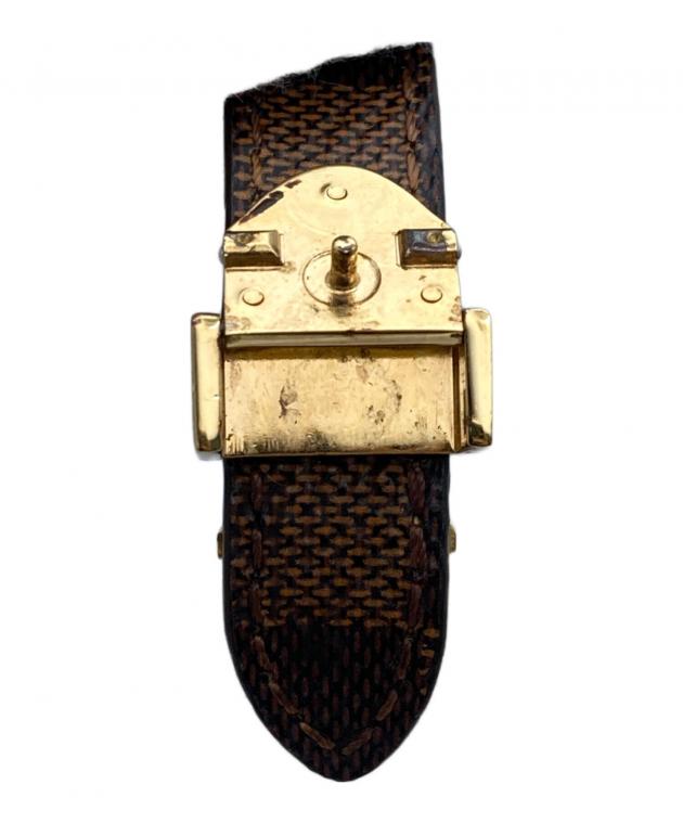 ルイヴィトンブラウンレザースネークスキン風ブレスレット 中古・古着通販】LOUIS VUITTON (ルイ ヴィトン) レザーブレスレット