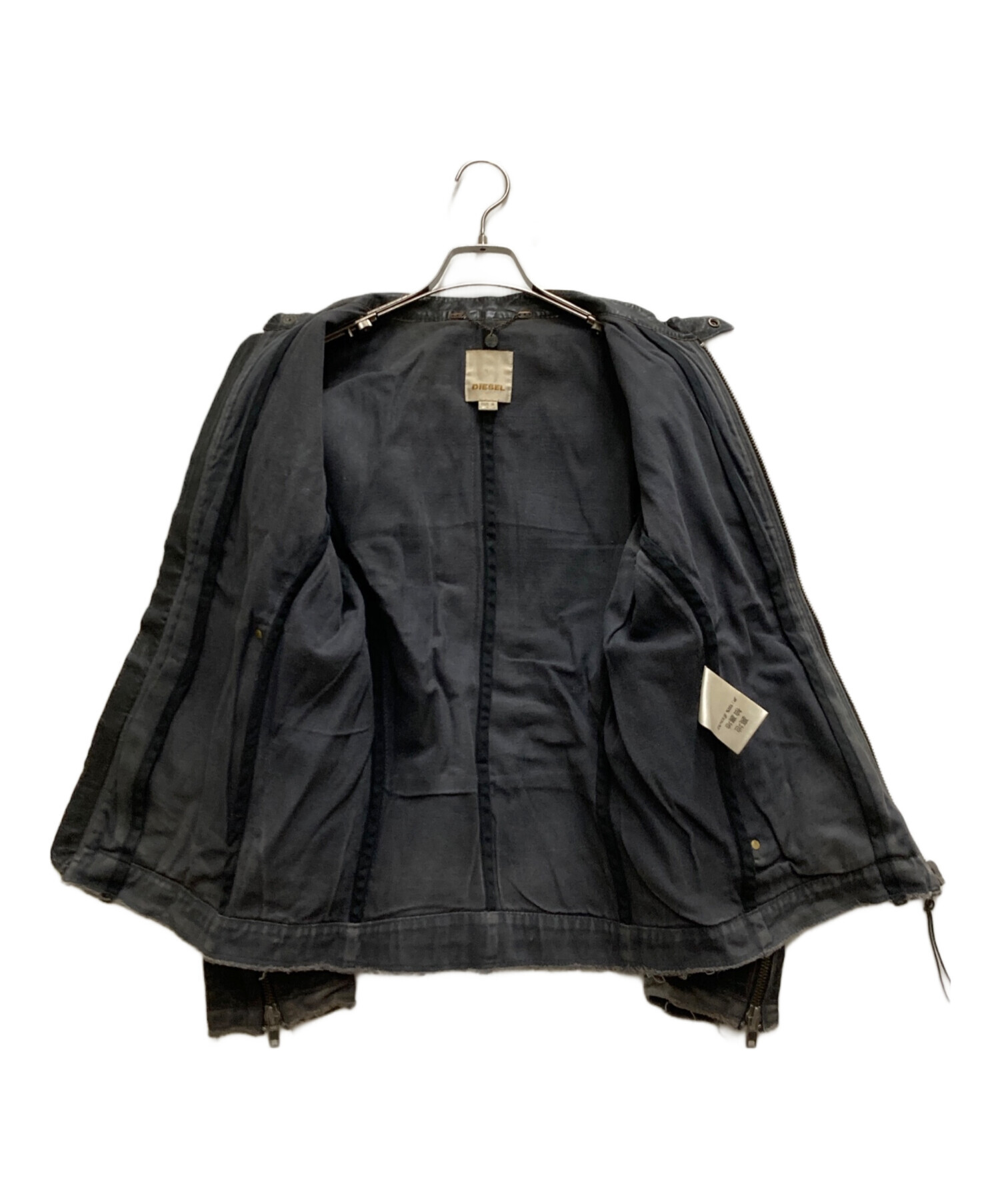 中古・古着通販】DIESEL (ディーゼル) ラムレザーライダースジャケット