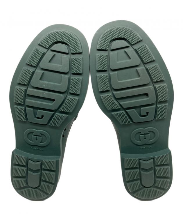 中古・古着通販】GUCCI (グッチ) ラバービットローファー グリーン