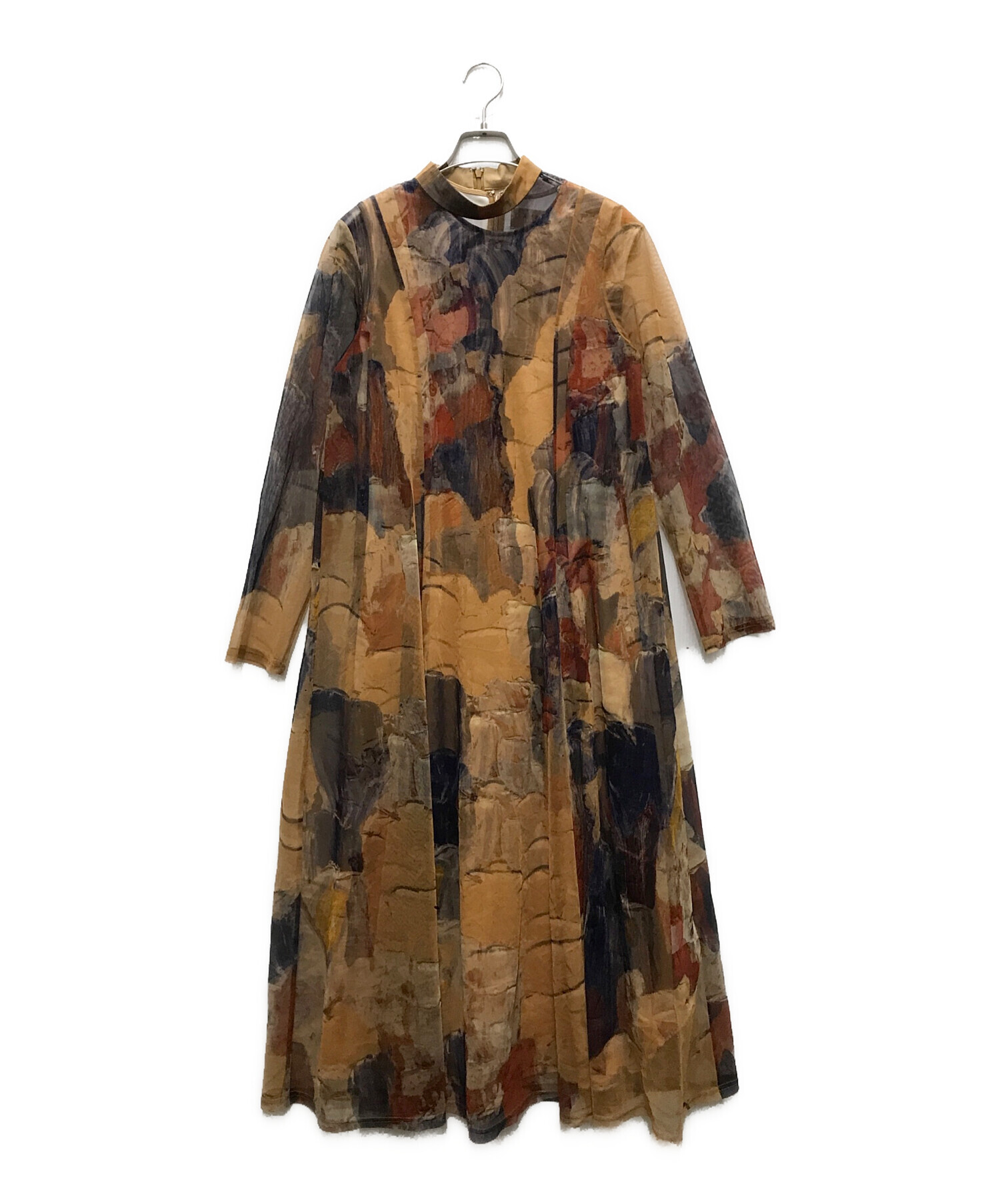 中古・古着通販】AMERI (アメリ) UND GYPSUM ART DRESS ブラウン 