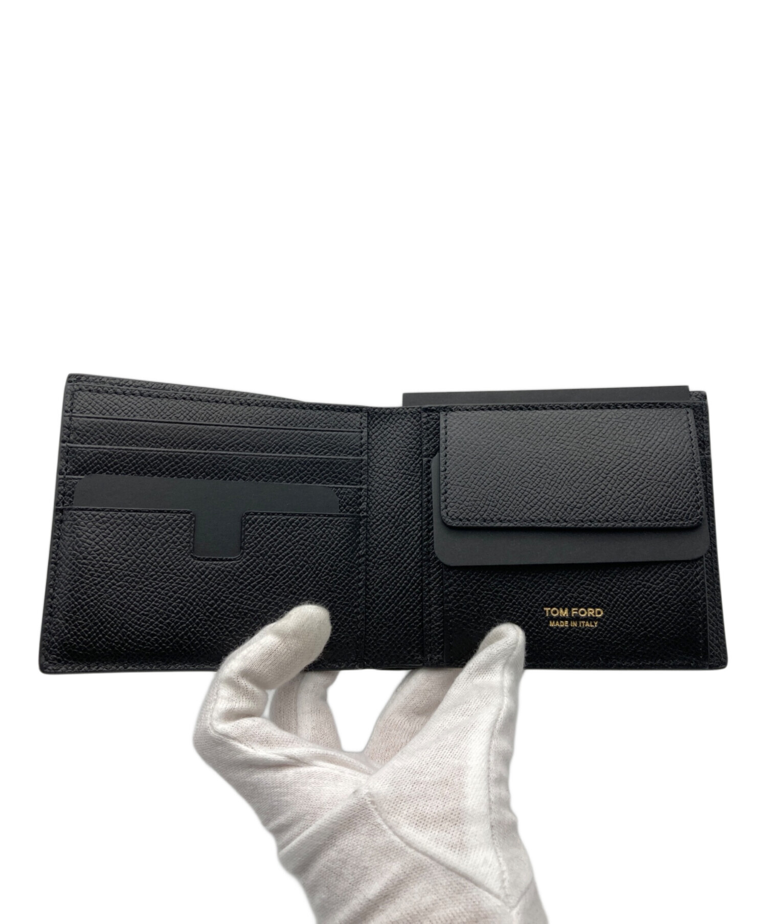 中古・古着通販】TOM FORD (トムフォード) TFロゴ2つ折り財布 ブラック