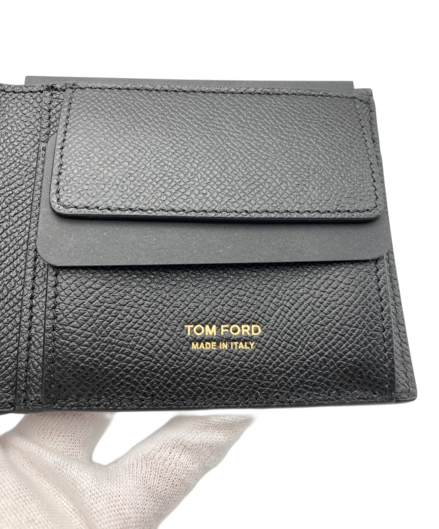 中古・古着通販】TOM FORD (トムフォード) TFロゴ2つ折り財布 ブラック