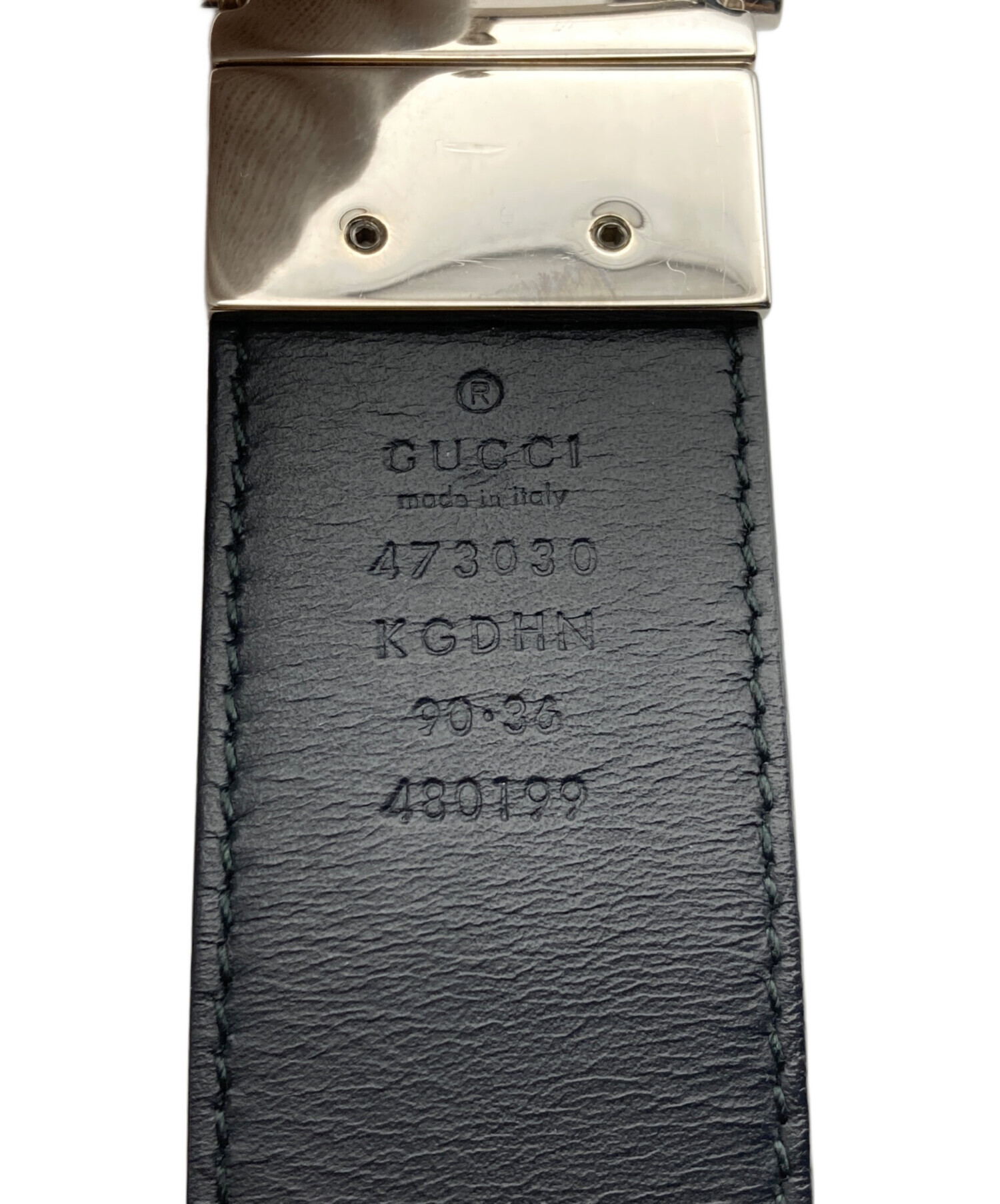 中古・古着通販】GUCCI (グッチ) GGインターロッキングレザーベルト