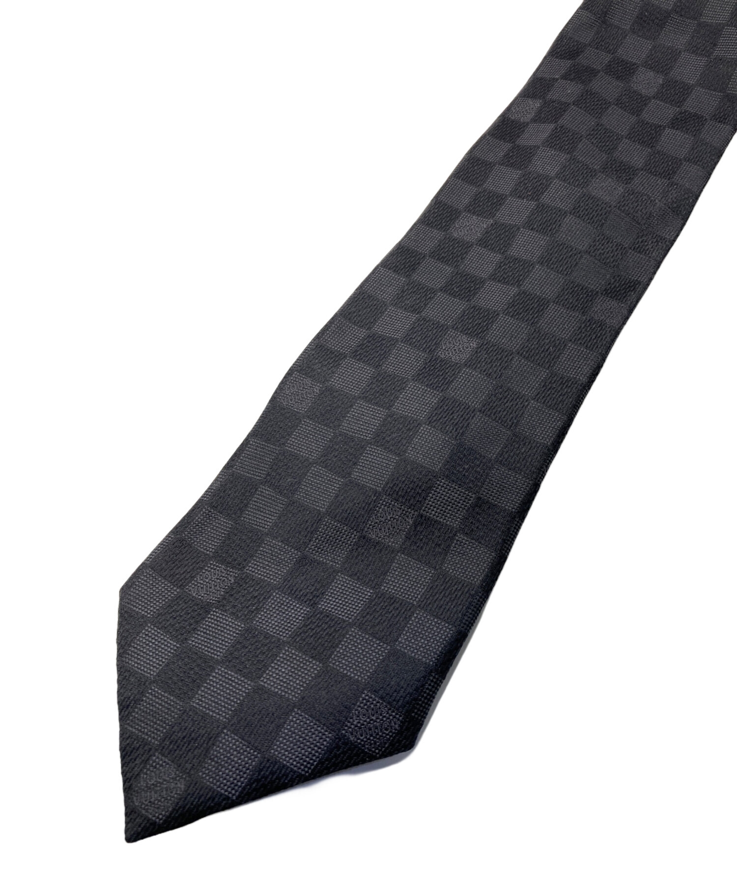 新品未使用 LV ルイヴィトン LOUIS VUITTON ブラック ネクタイ ルイヴィトン LOUIS VUITTON ネクタイ LV ロゴ ダミエ グラフィット 黒