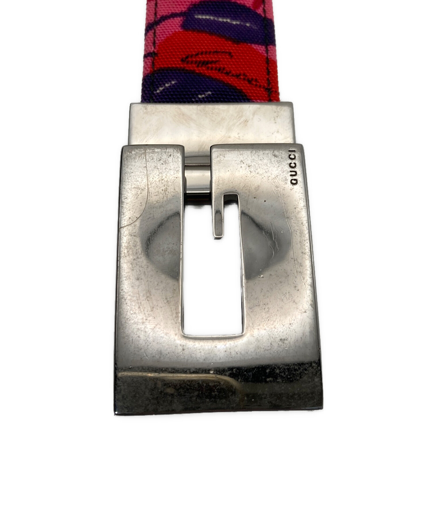 中古・古着通販】GUCCI (グッチ) フラワー キャンバス レザーベルト