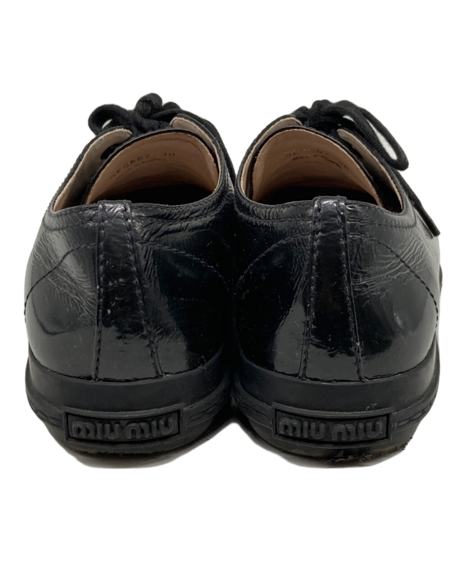 ミュウミュウ　スニーカー/エナメル ビジュー ブラック ミュウミュウ スニーカー レディース40 ブラック ファブリック