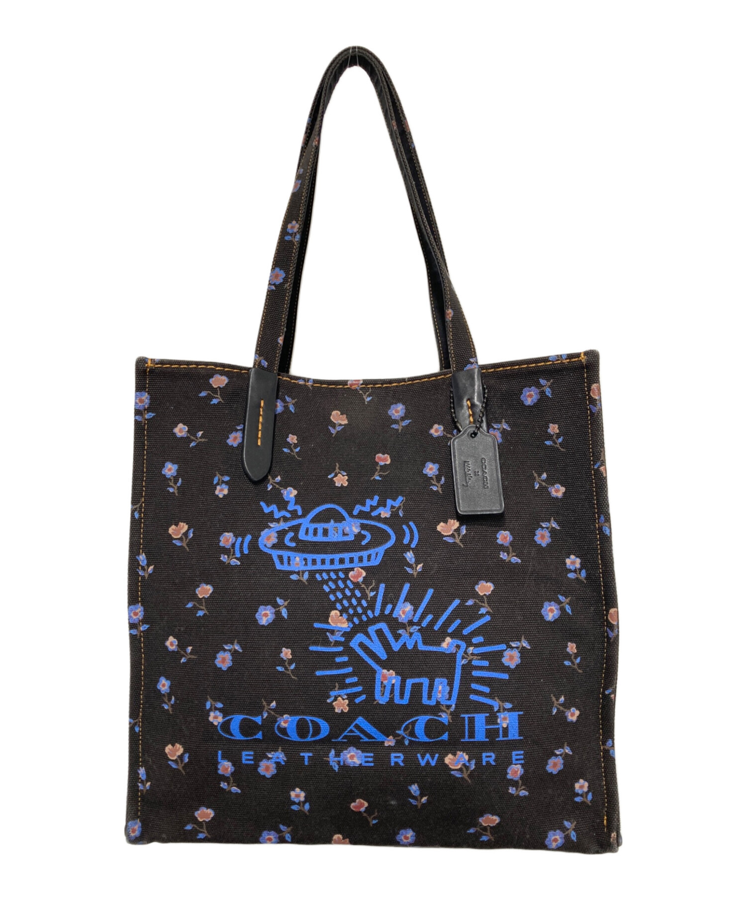 中古・古着通販】COACH (コーチ) キャンバストートバッグ ブラック 